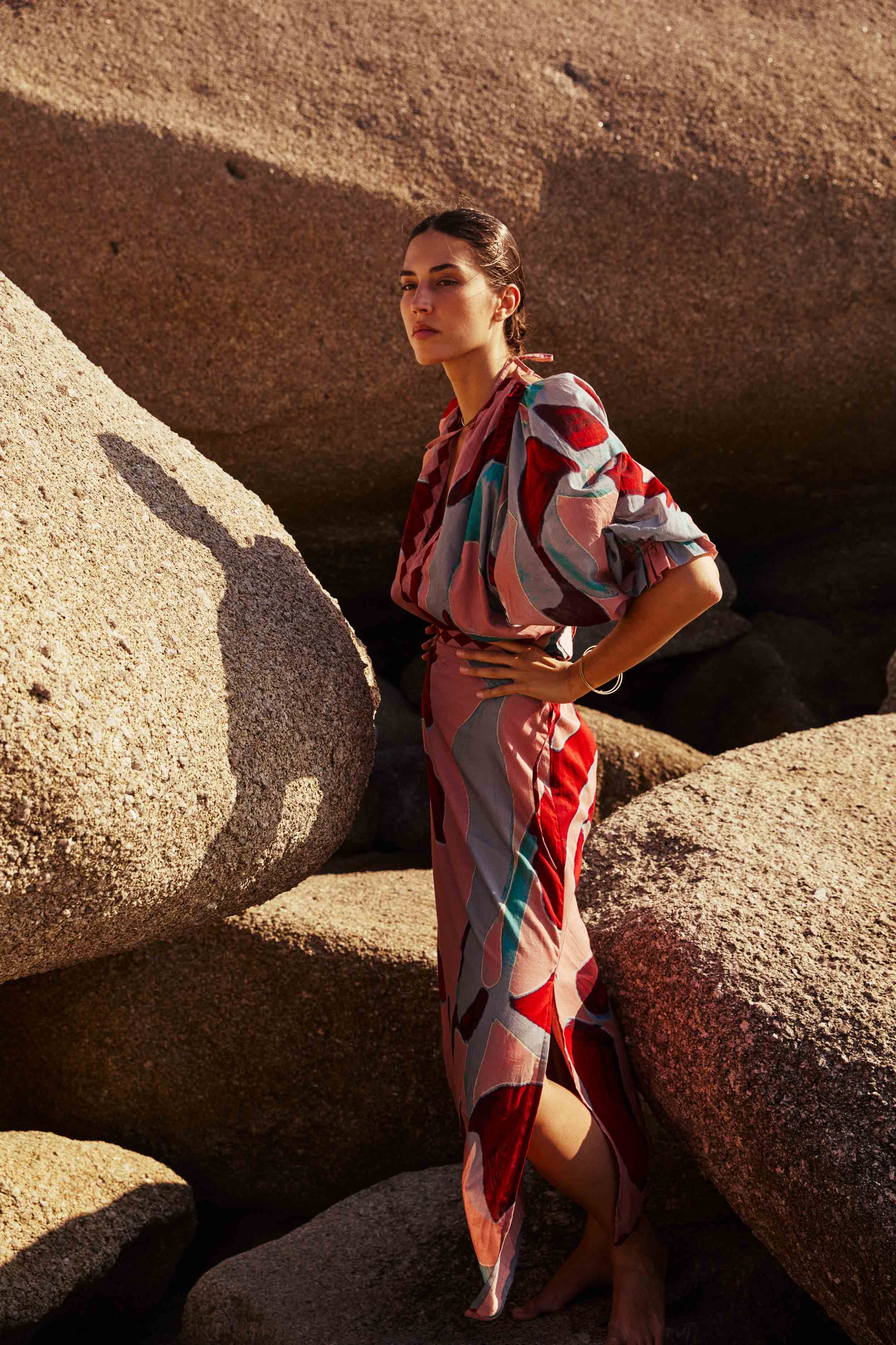 TOP DIVYA DOS NU IMPRIME CACTUS - LAPIS BLUE