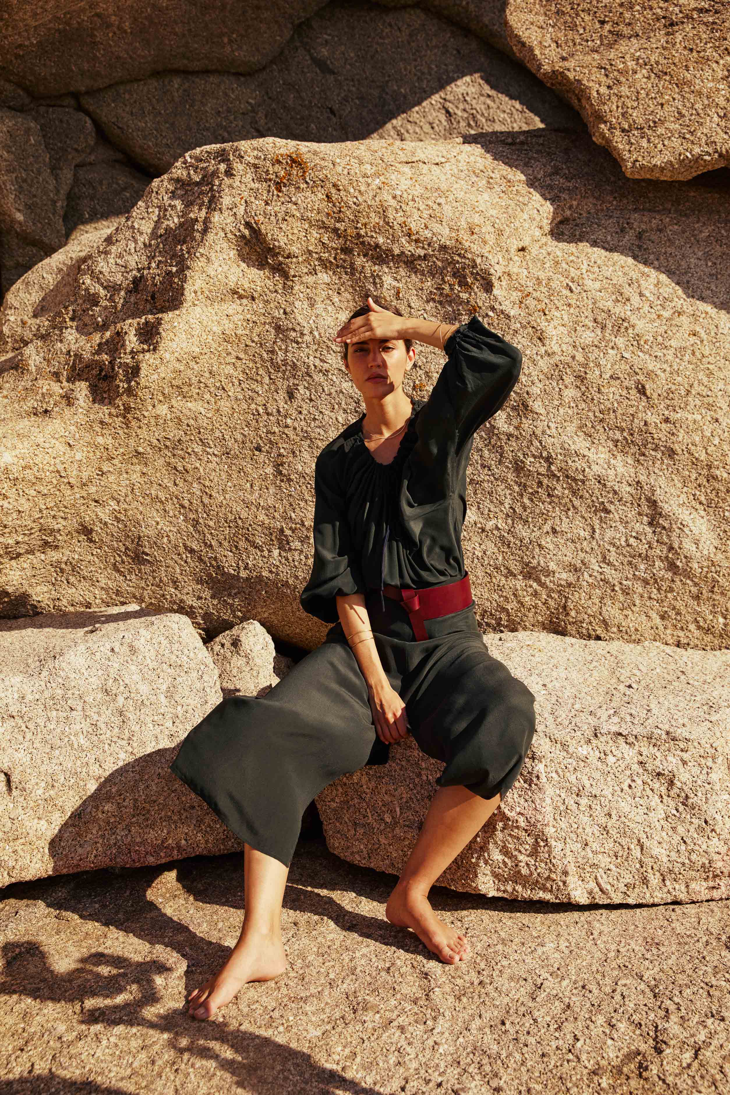 BLOUSE BONO SOIE - ARDOISE