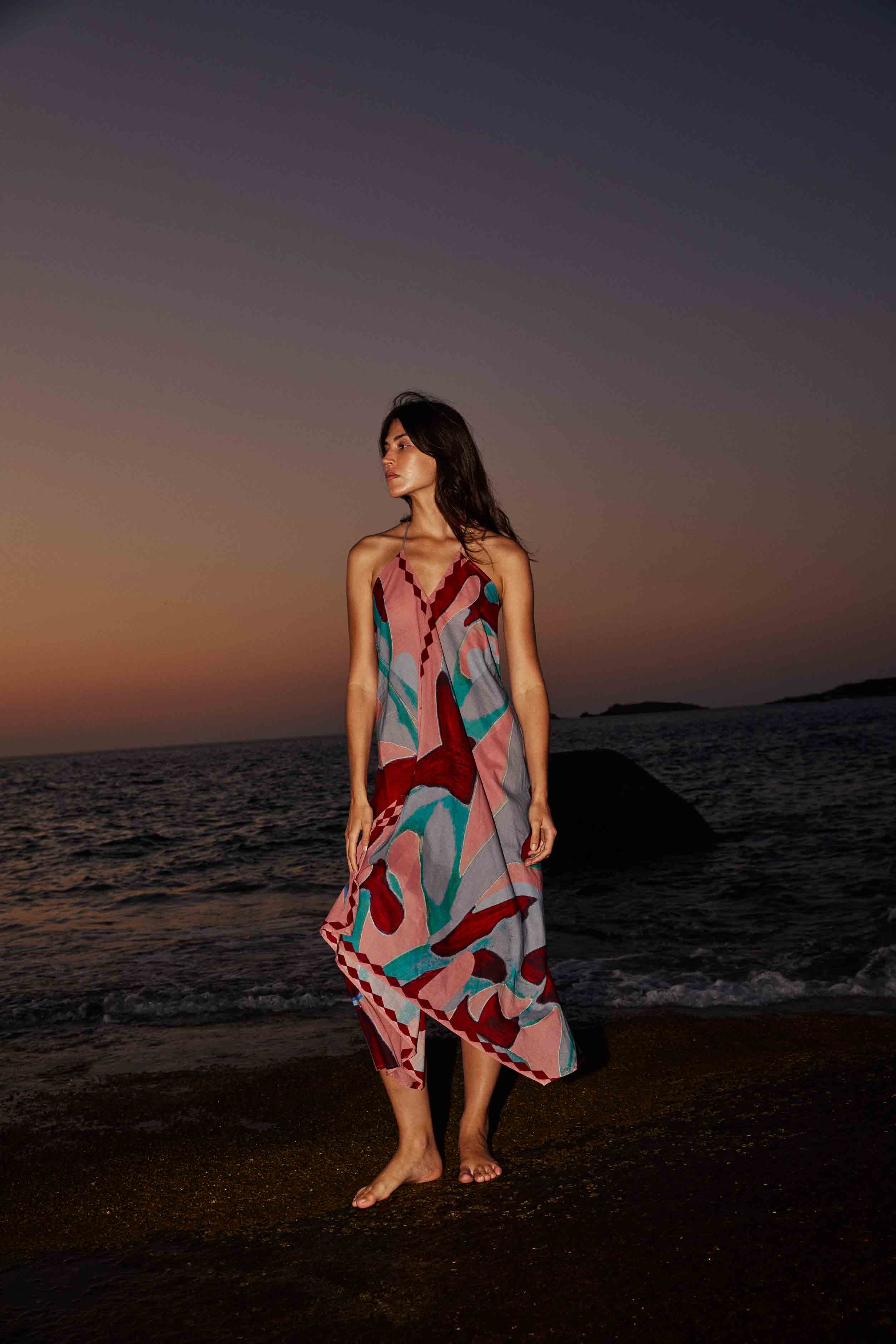 ROBE IVINA IMPRIME CACTUS - LAPIS BLUE