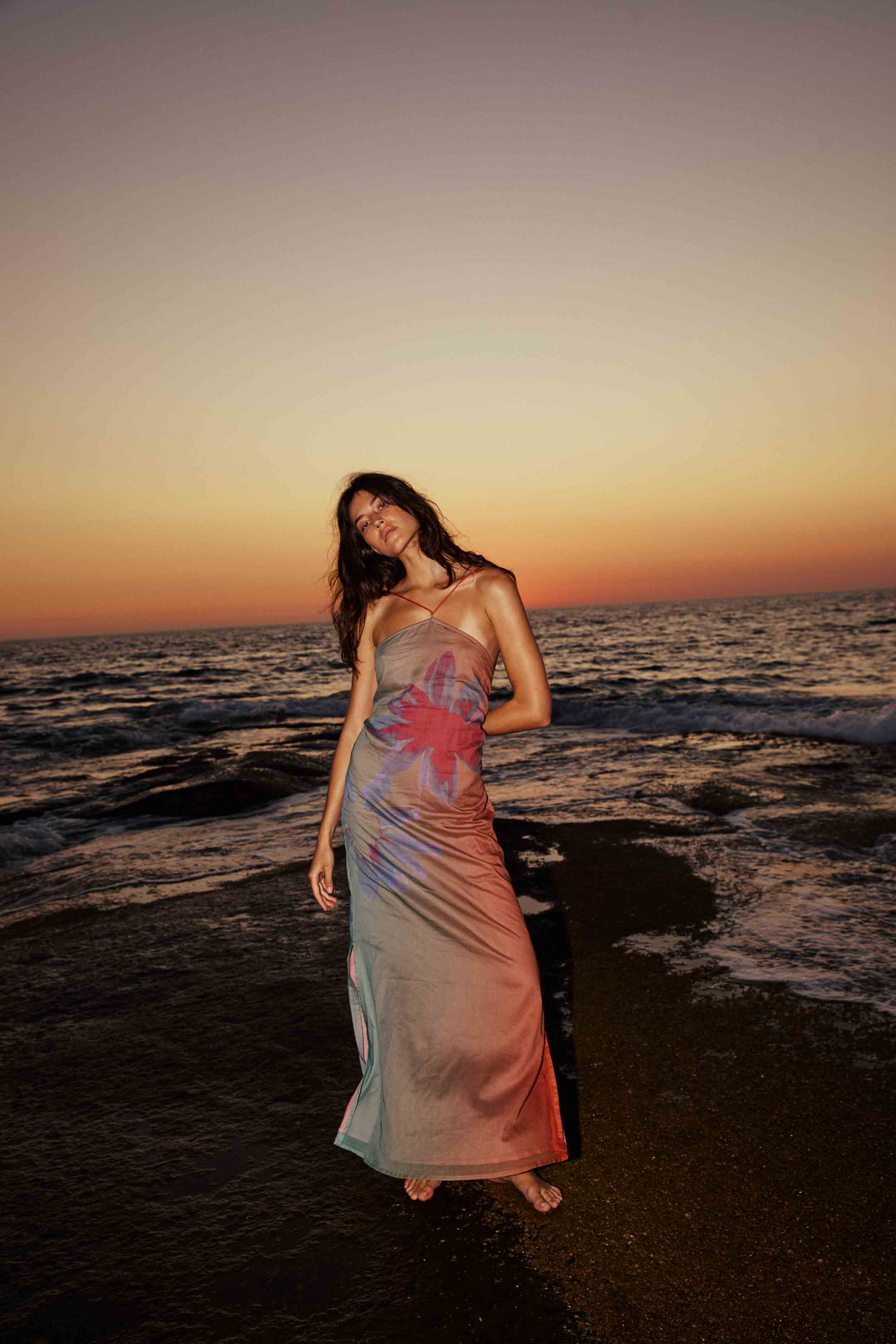 ROBE MIA IMPRIME SUNRISE - CORAIL