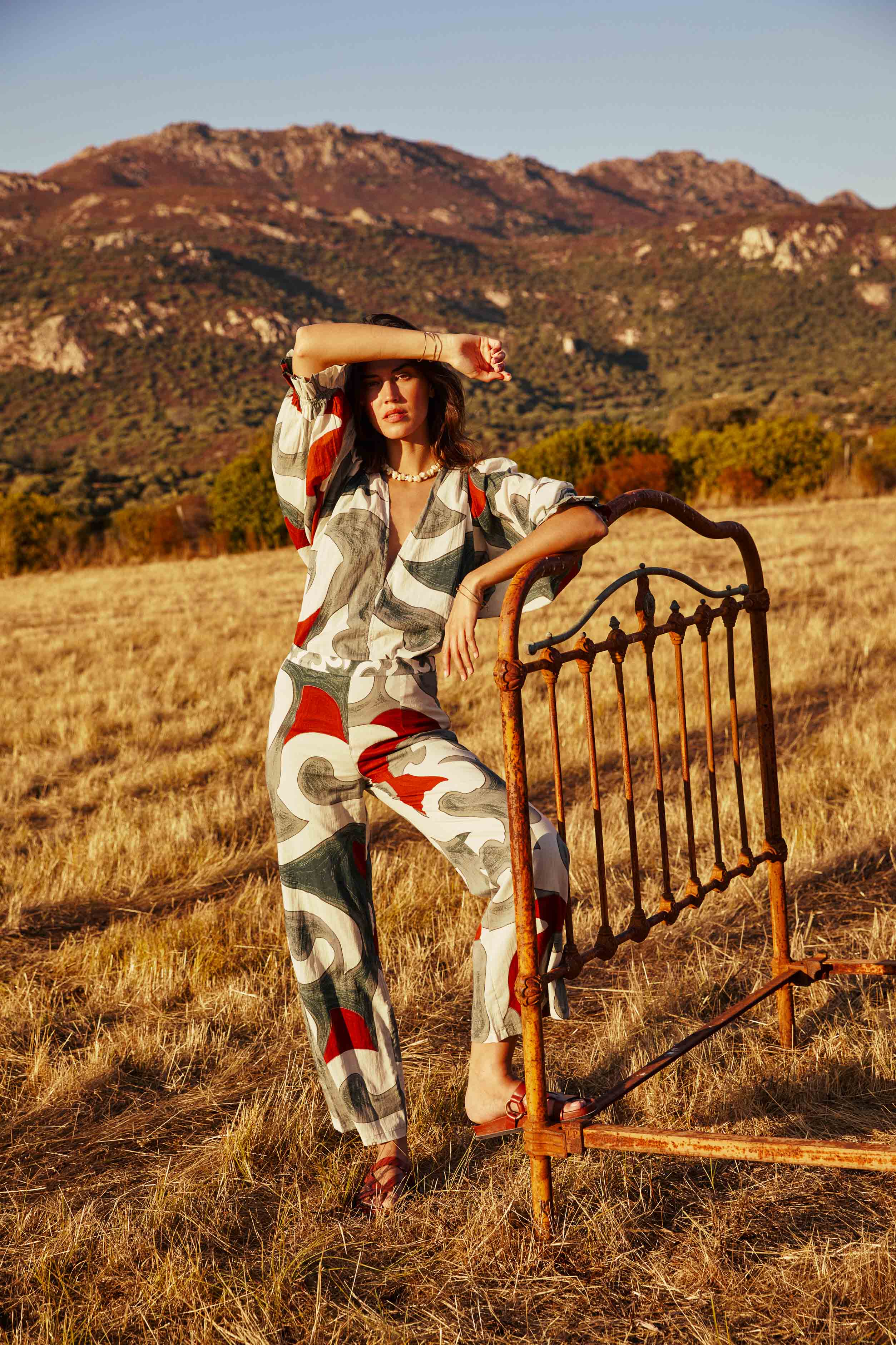 PANTALON ERIKA IMPRIME RODEO - MINERAL BLUE