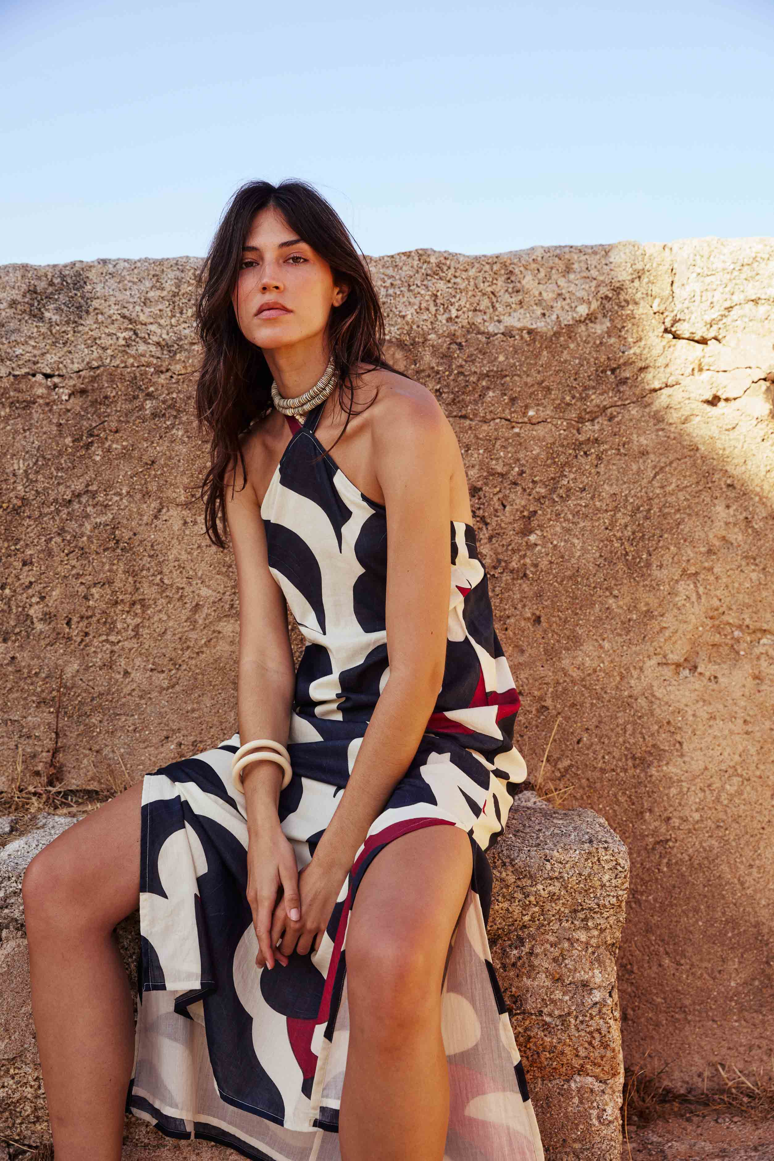 ROBE KATIA IMPRIME RODEO - MINERAL BLUE