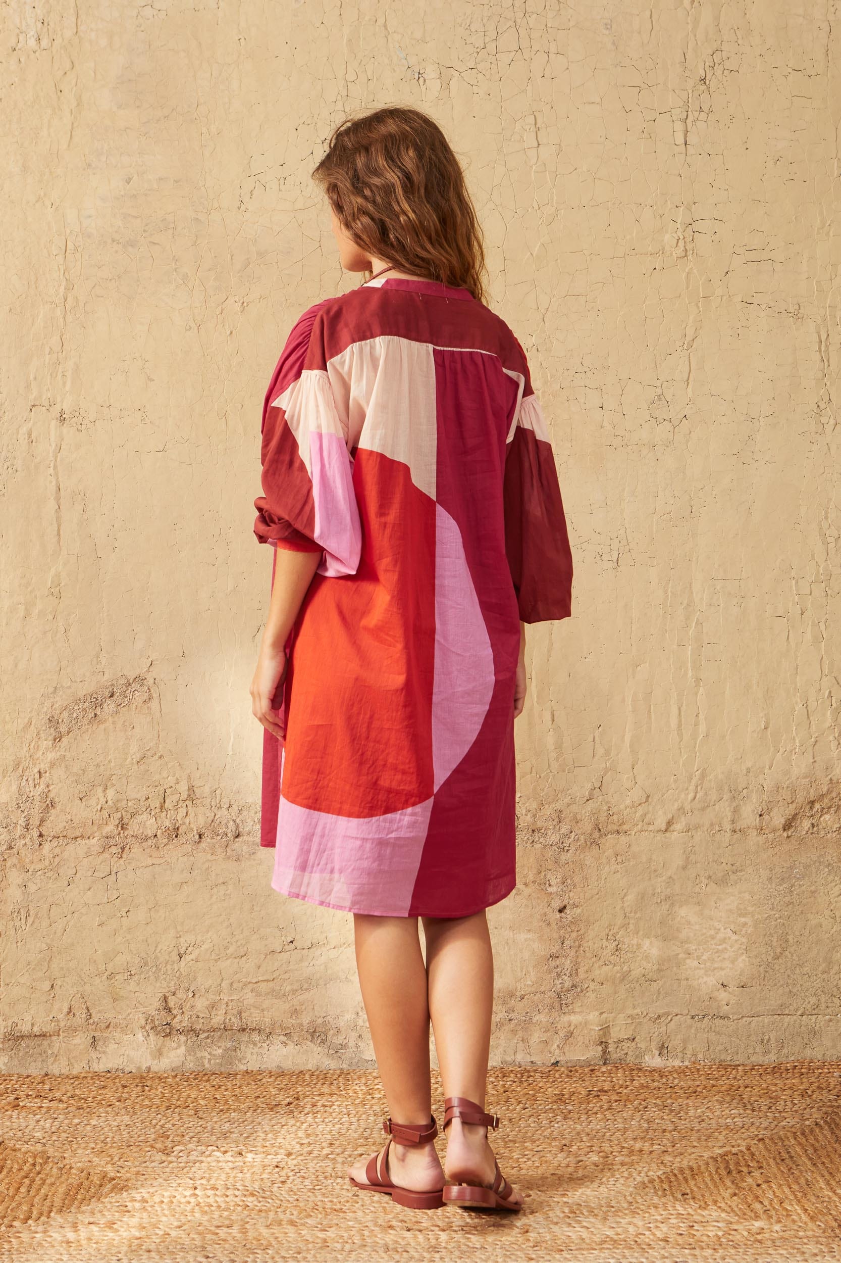 GERALDINE DRESS GRAPHICO PRINT - PINK