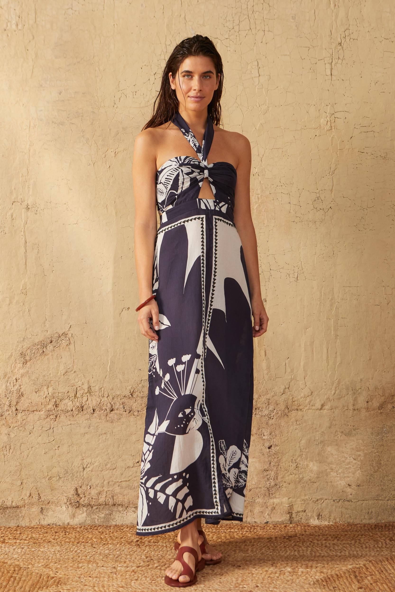 ROBE CLEMENCE IMPRIME PALLADIO - ASPEN GREEN