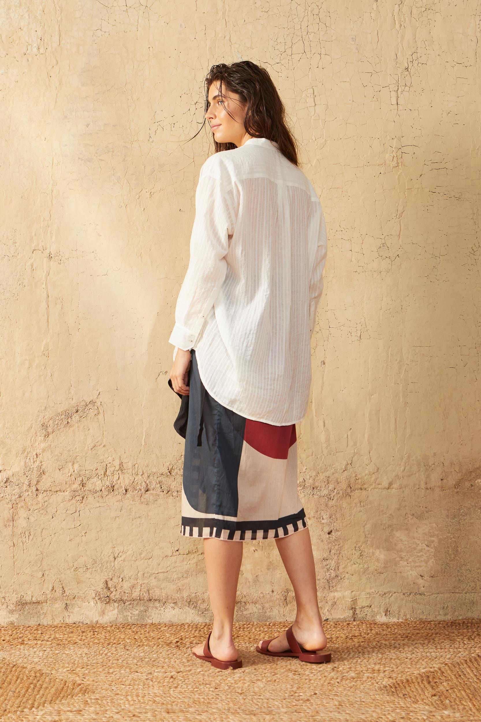 LENA WOVEN SHIRT - WHITE