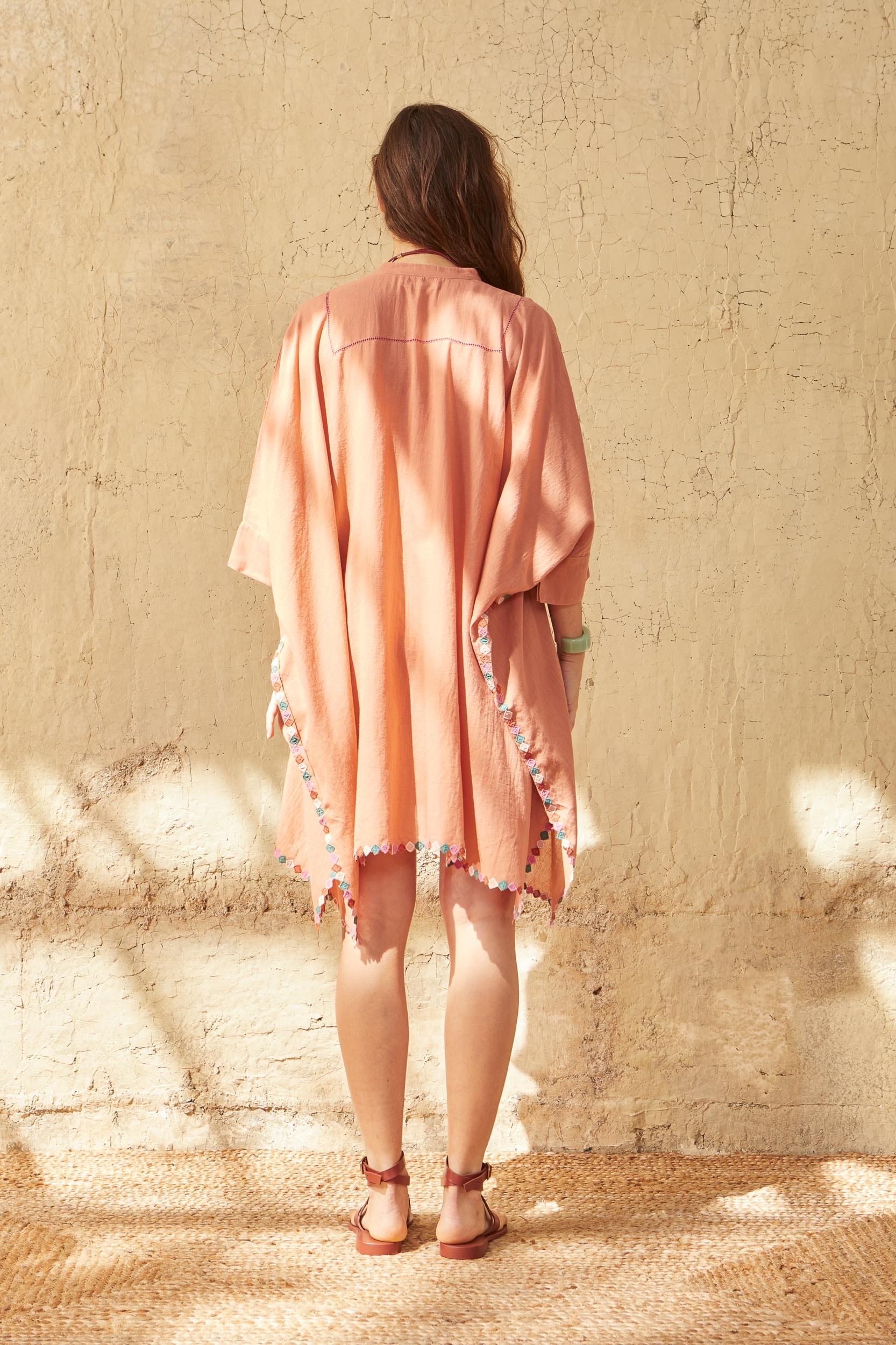 ROBE MI-LONGUE HEDDIE BRODEE - BLUSH