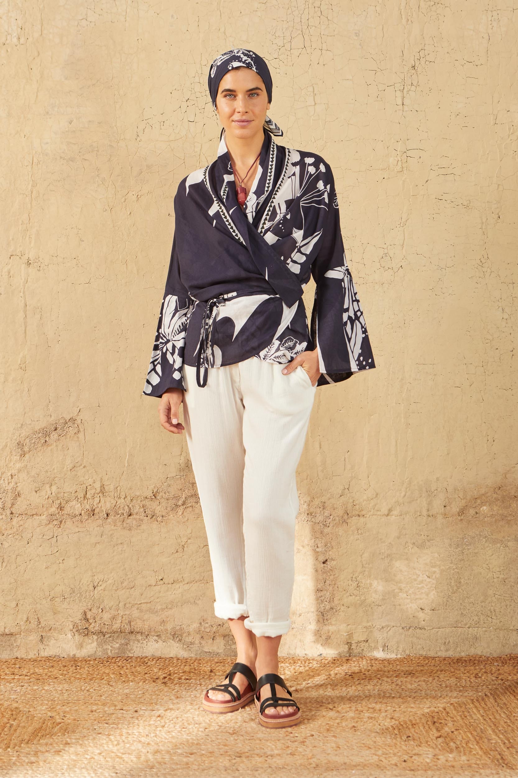 BLOUSE ANAE IMPRIME PALLADIO - BLEU