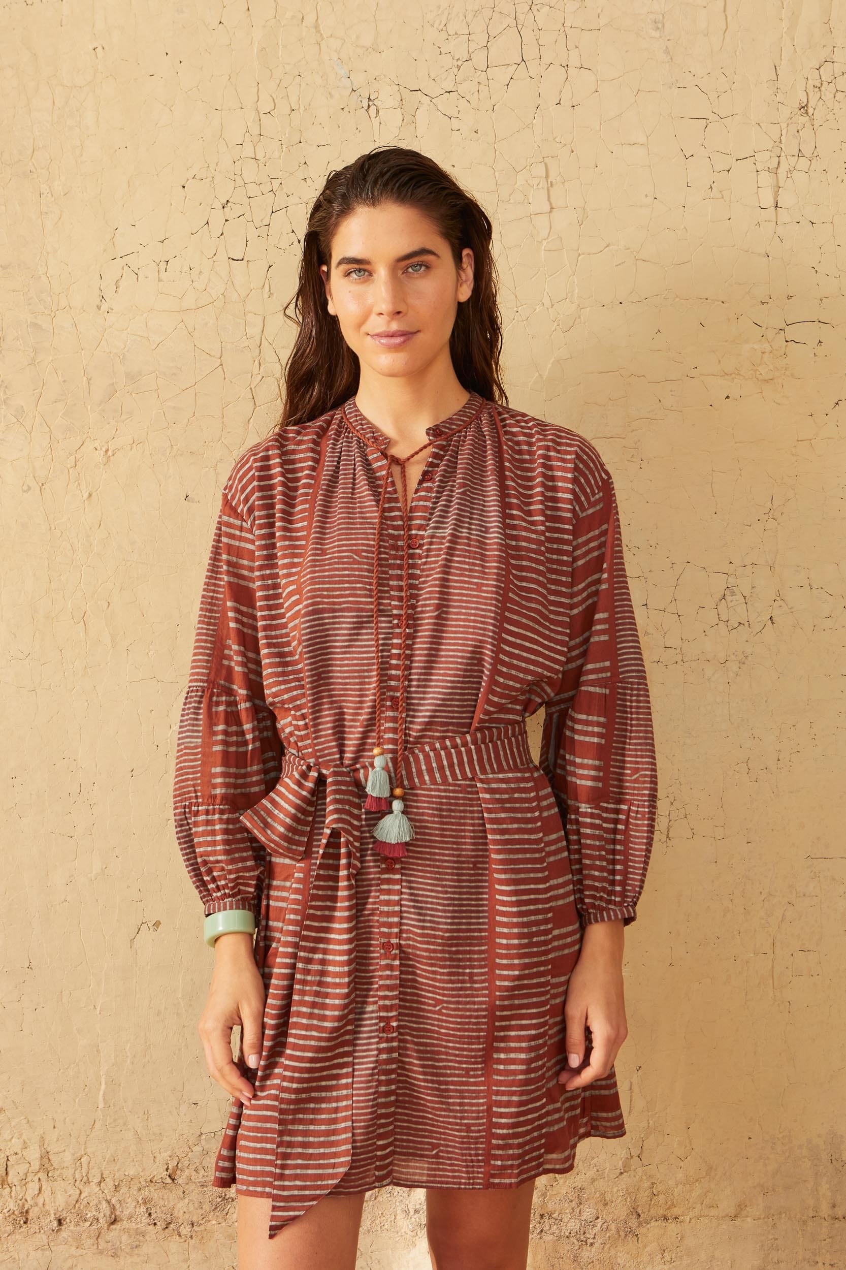 ROBE COURTE CHARLIE IMPRIME KOTA - CARAMEL