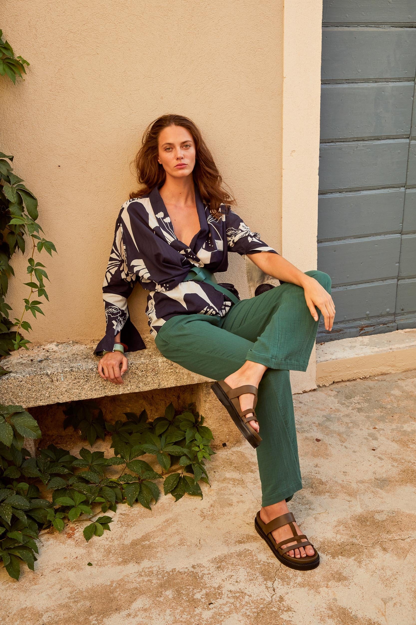 BLOUSE ANAE IMPRIME PALLADIO - BLEU