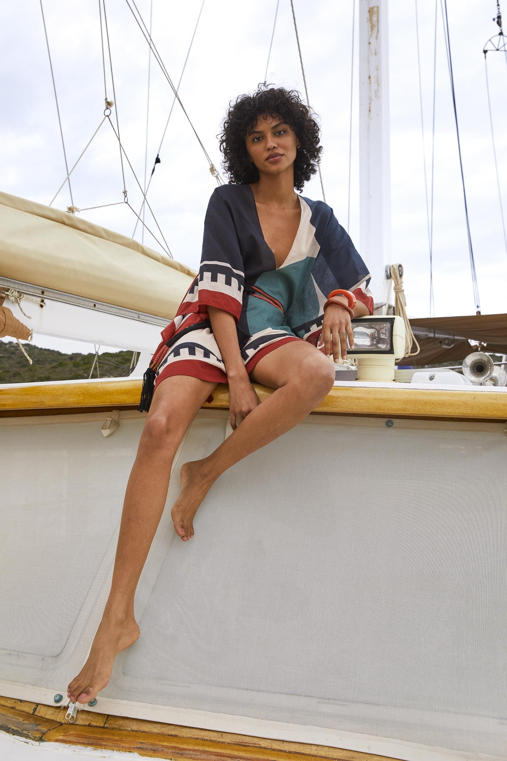 PAULINE PONCHO GRAPHICO PRINT - PINK