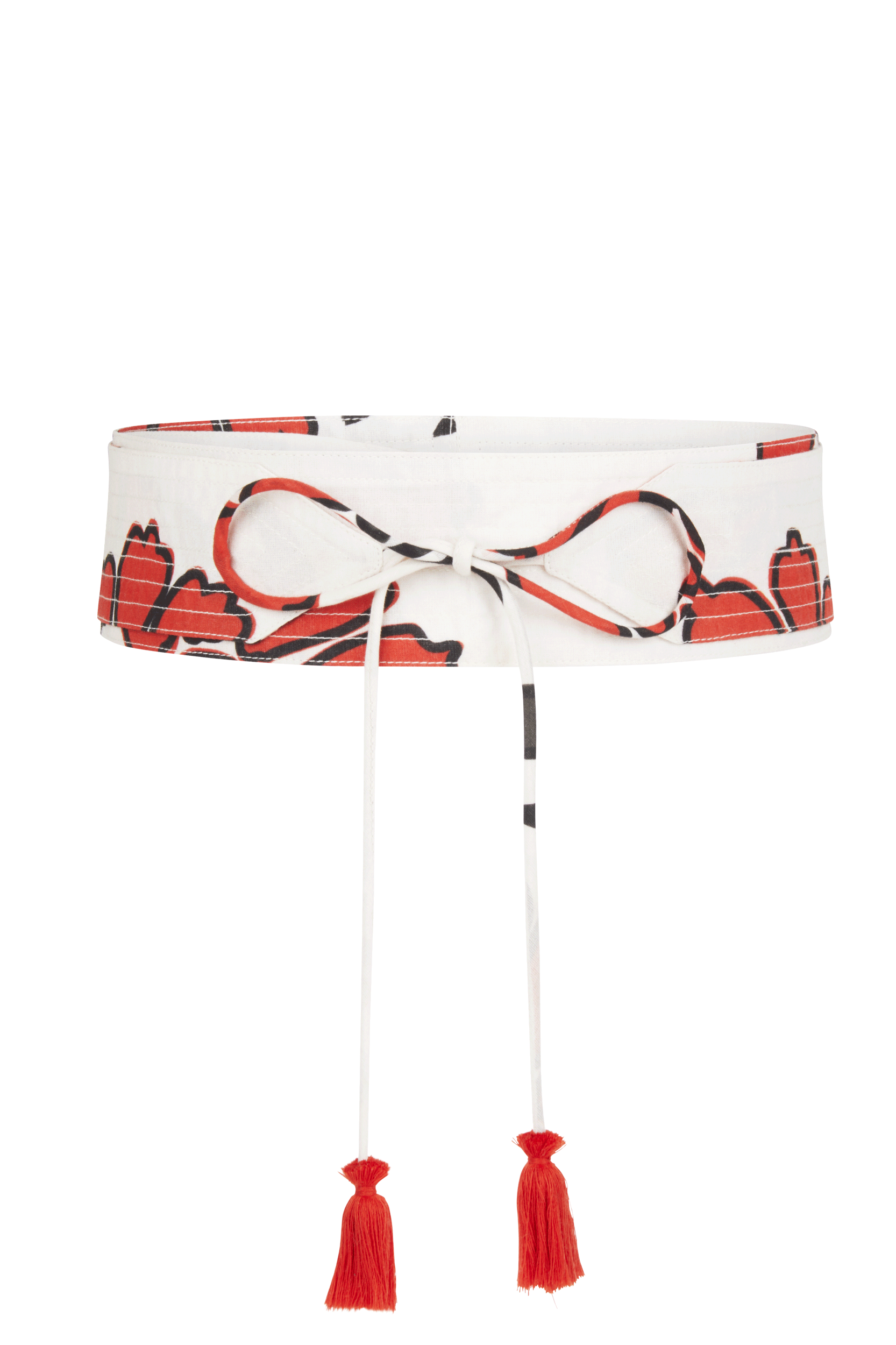 CEINTURE ANDRIA IMPRIME INDIAN FLOWERS - REDCLAY