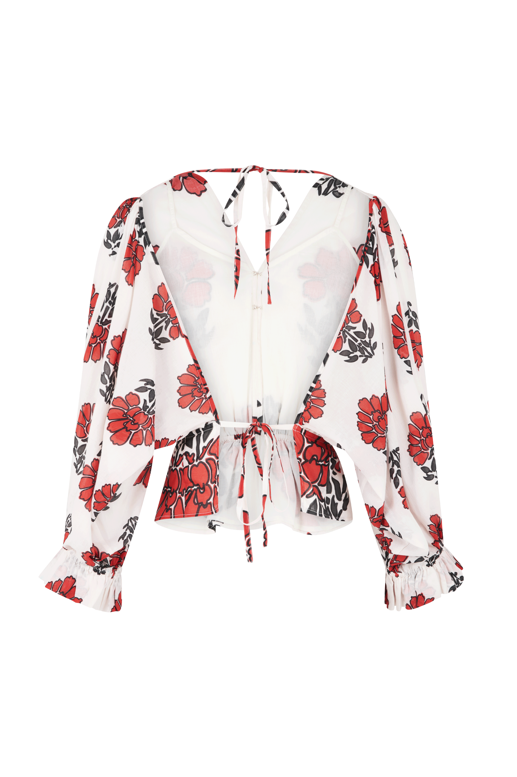 TOP DIVYA DOS NU IMPRIME INDIAN FLOWERS - REDCLAY