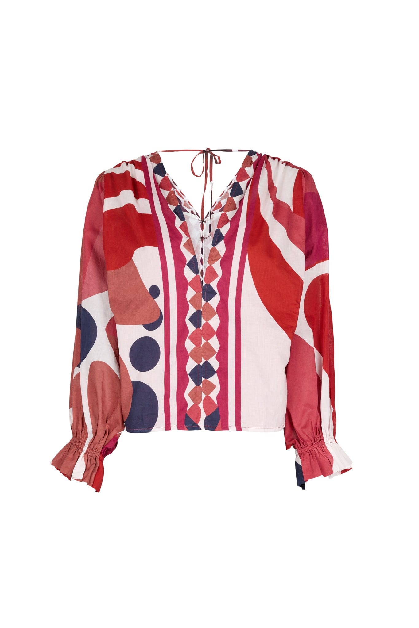 DIVYA BACKLESS TOP WITH RIVIERA PRINT - RED