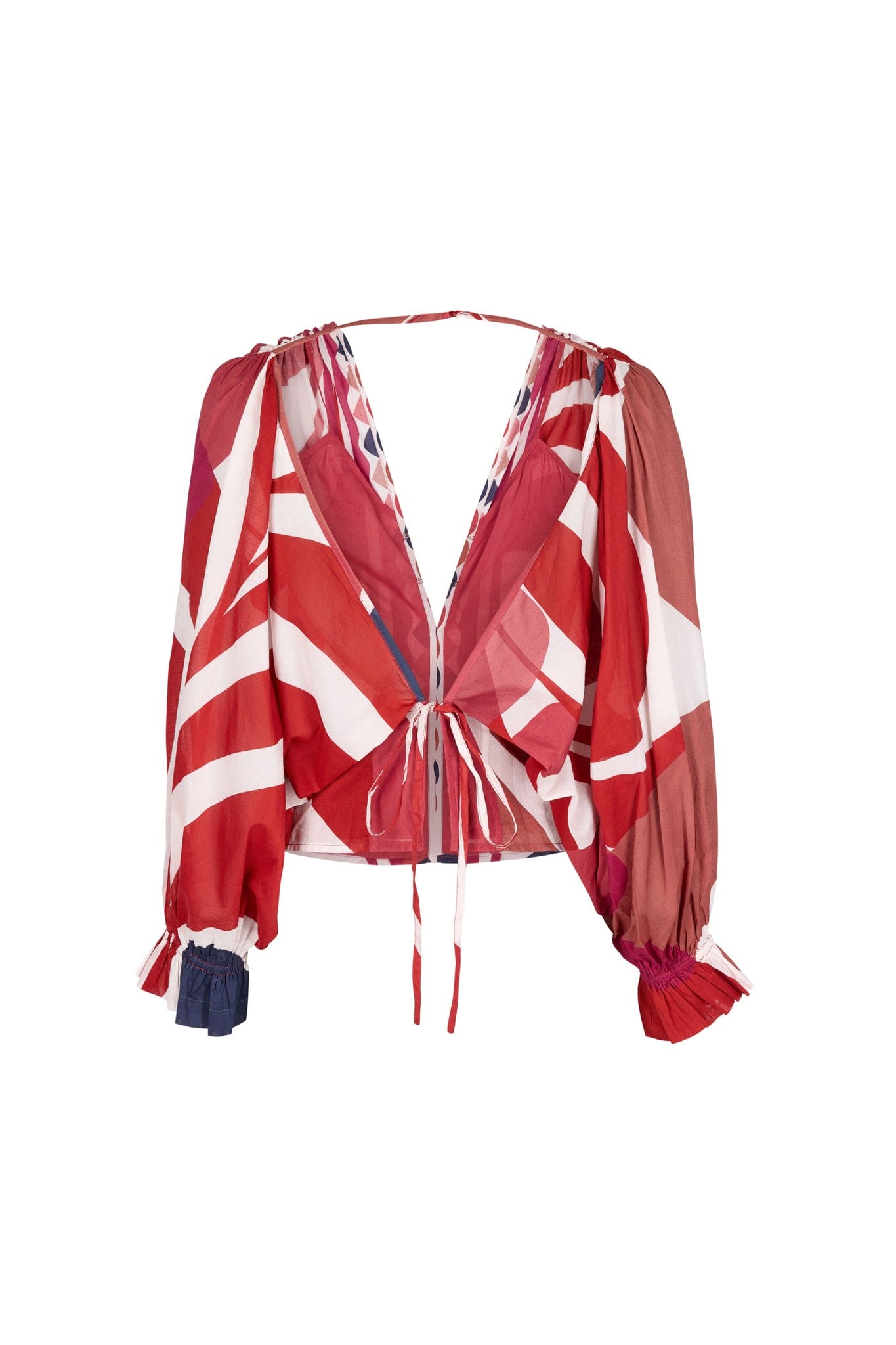 DIVYA BACKLESS TOP WITH RIVIERA PRINT - RED