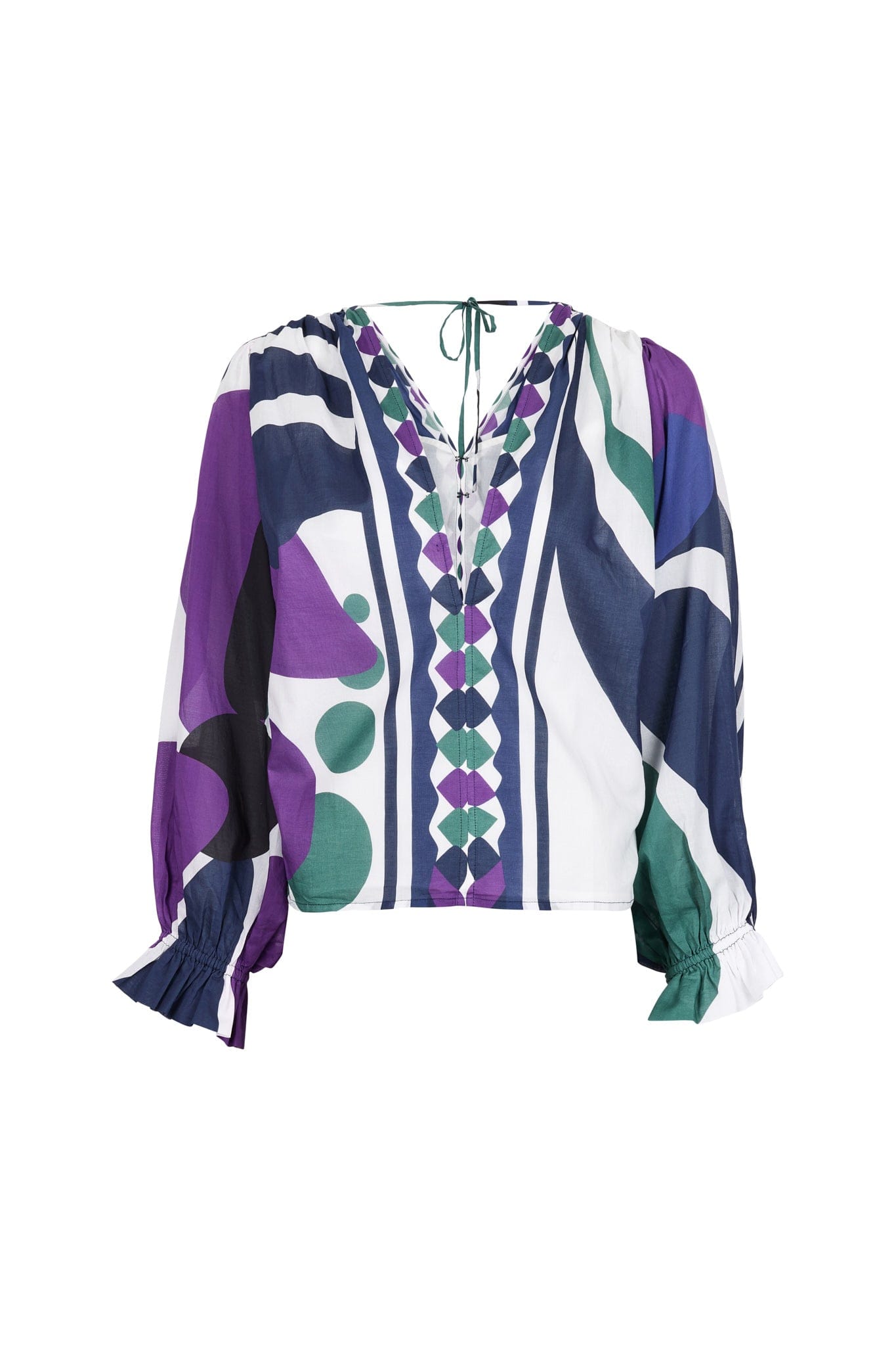 DIVYA BACKLESS TOP WITH RIVIERA PRINT - PURPLE