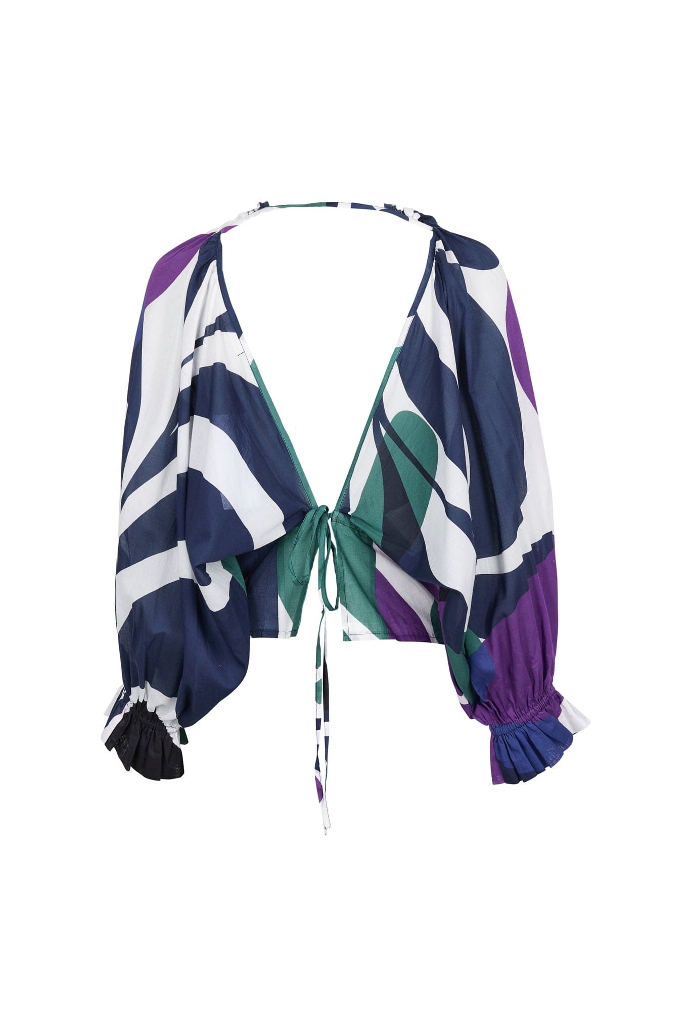 DIVYA BACKLESS TOP WITH RIVIERA PRINT - PURPLE