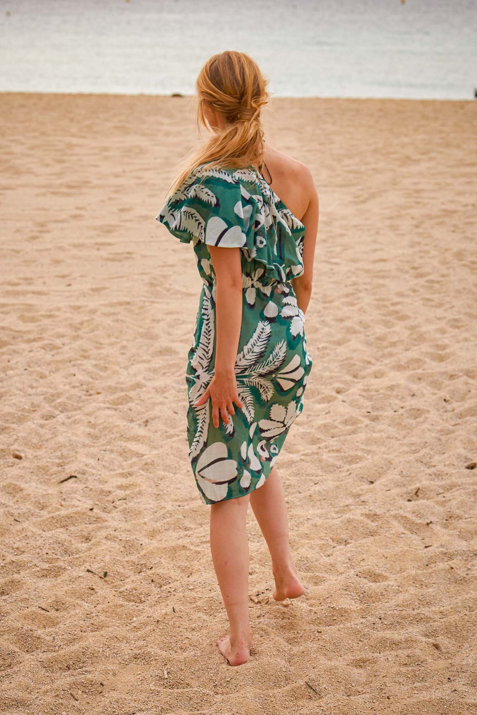 TROPICAL PRINT GALIENE DRESS - ACQUA GREEN