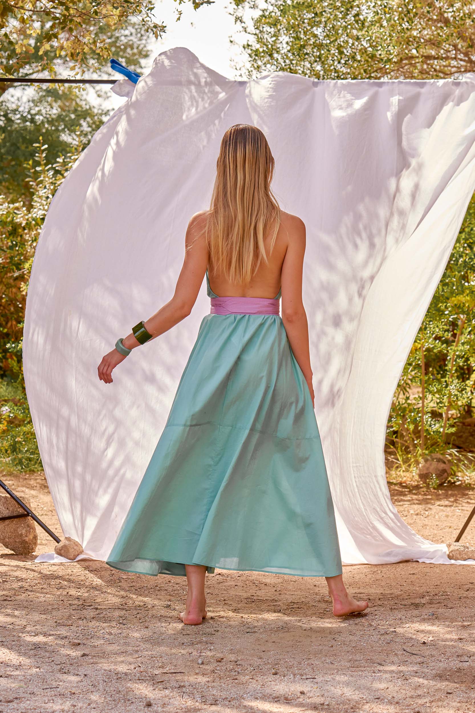 PAREO MALIN DRESS LONG ACACIA - LAGOON