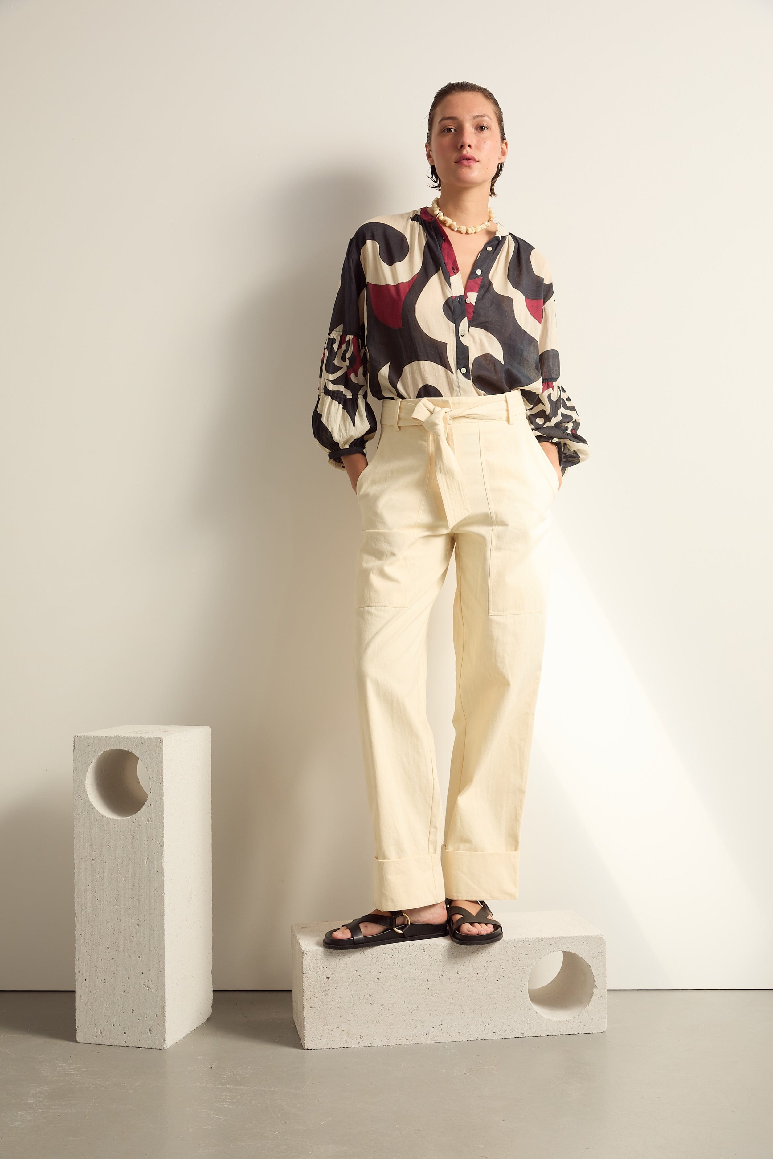 CHEMISE ROXANE IMPRIME RODEO - BLACK