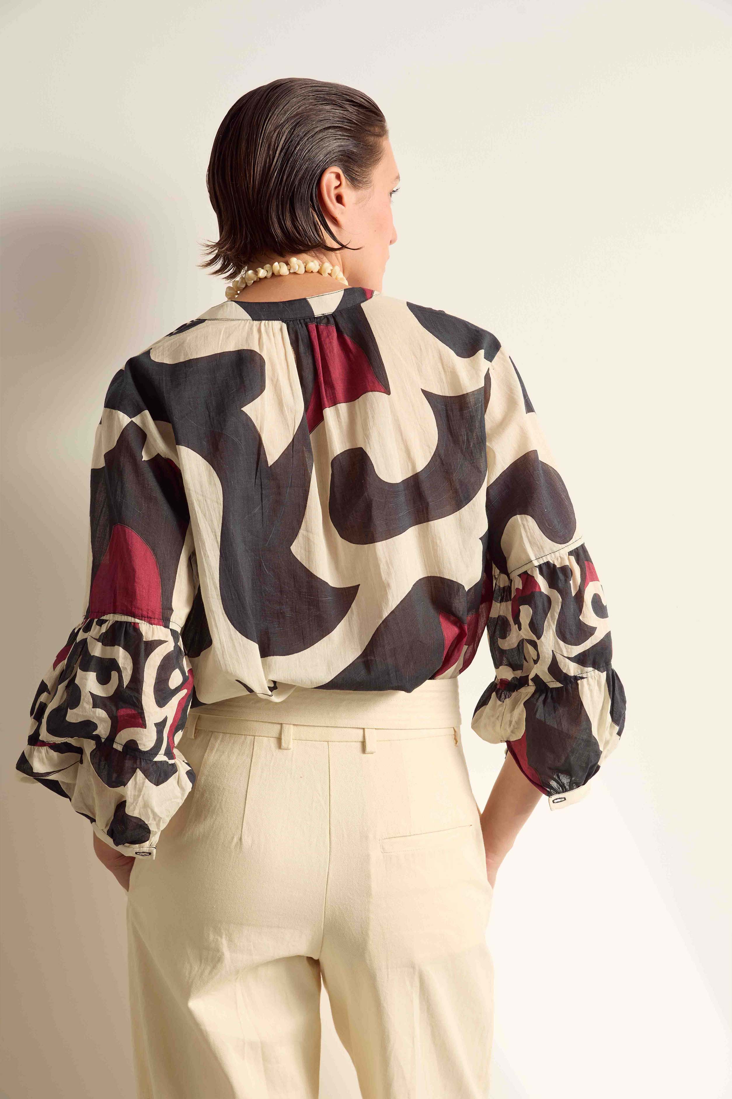 CHEMISE ROXANE IMPRIME RODEO - BLACK