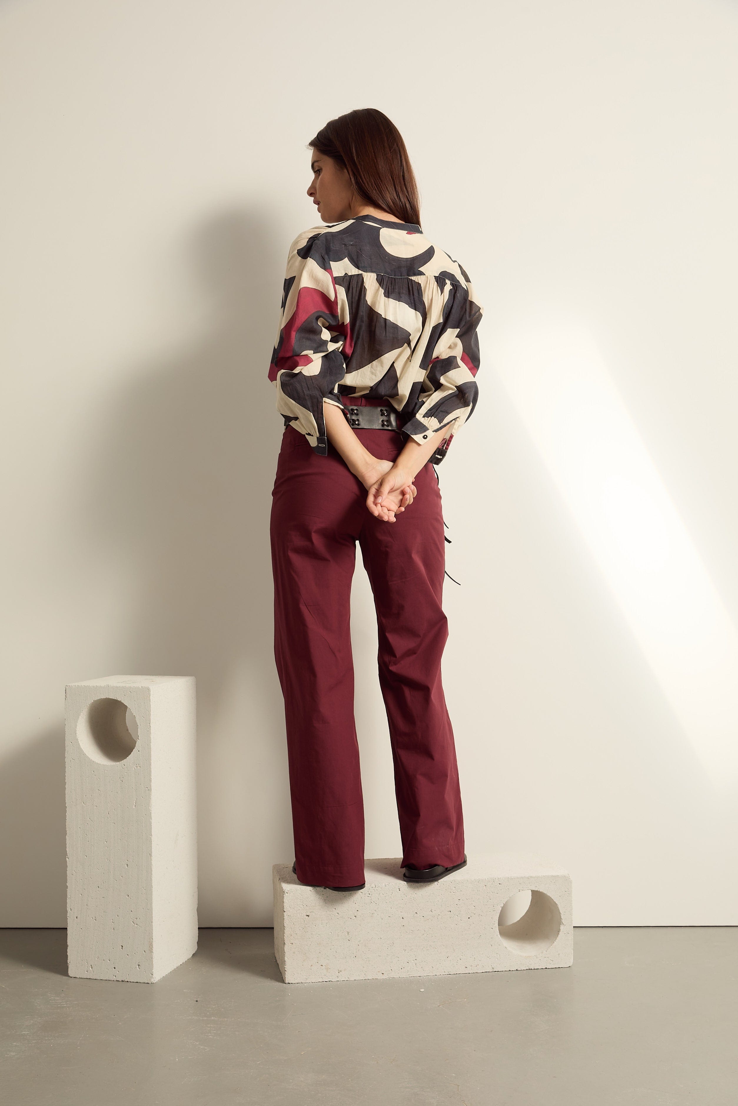 BLOUSE JOJO IMPRIME RODEO - BLACK