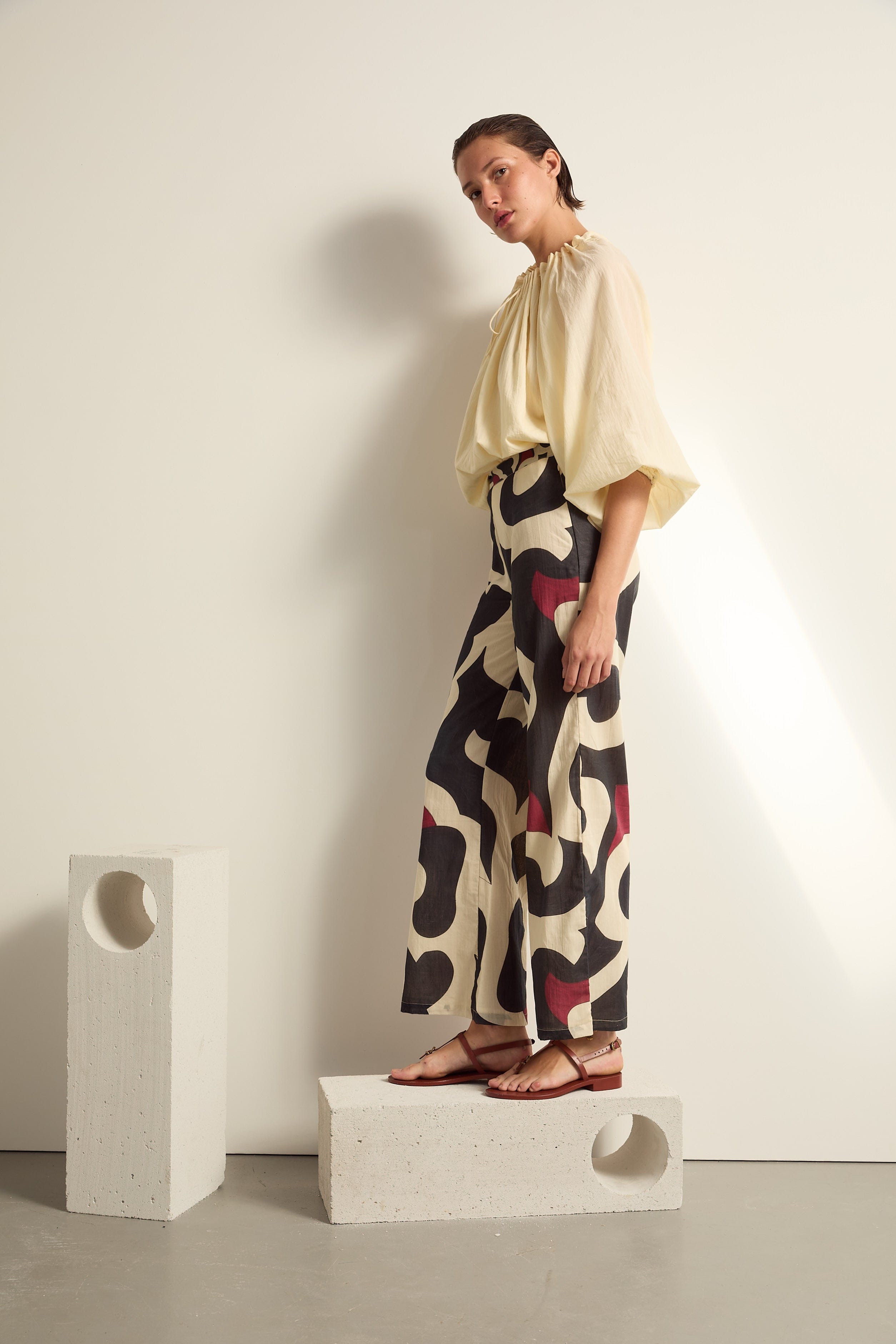 PANTALON ERIKA IMPRIME RODEO - BLACK