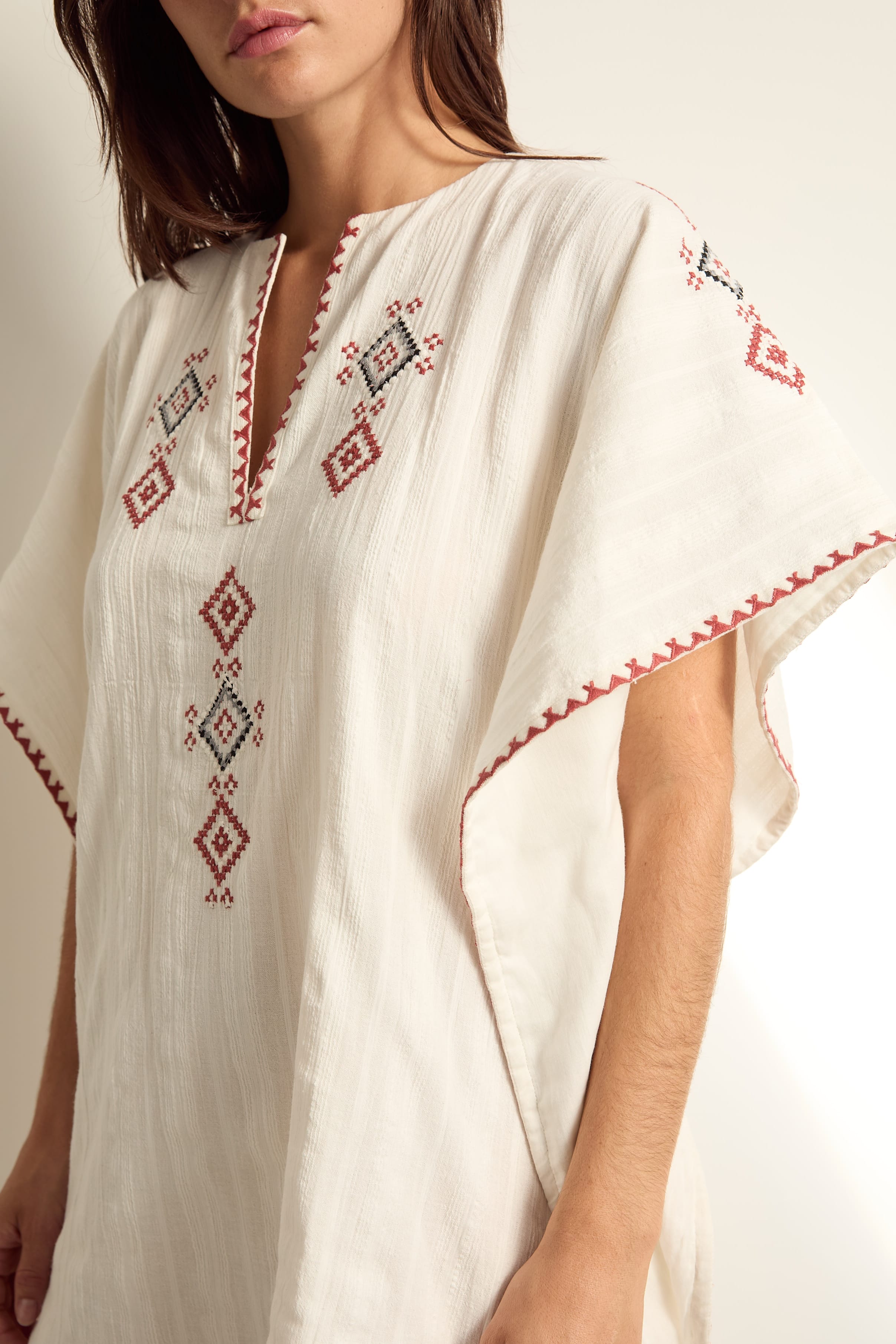 ROBE FARO BRODÉE - WHITE