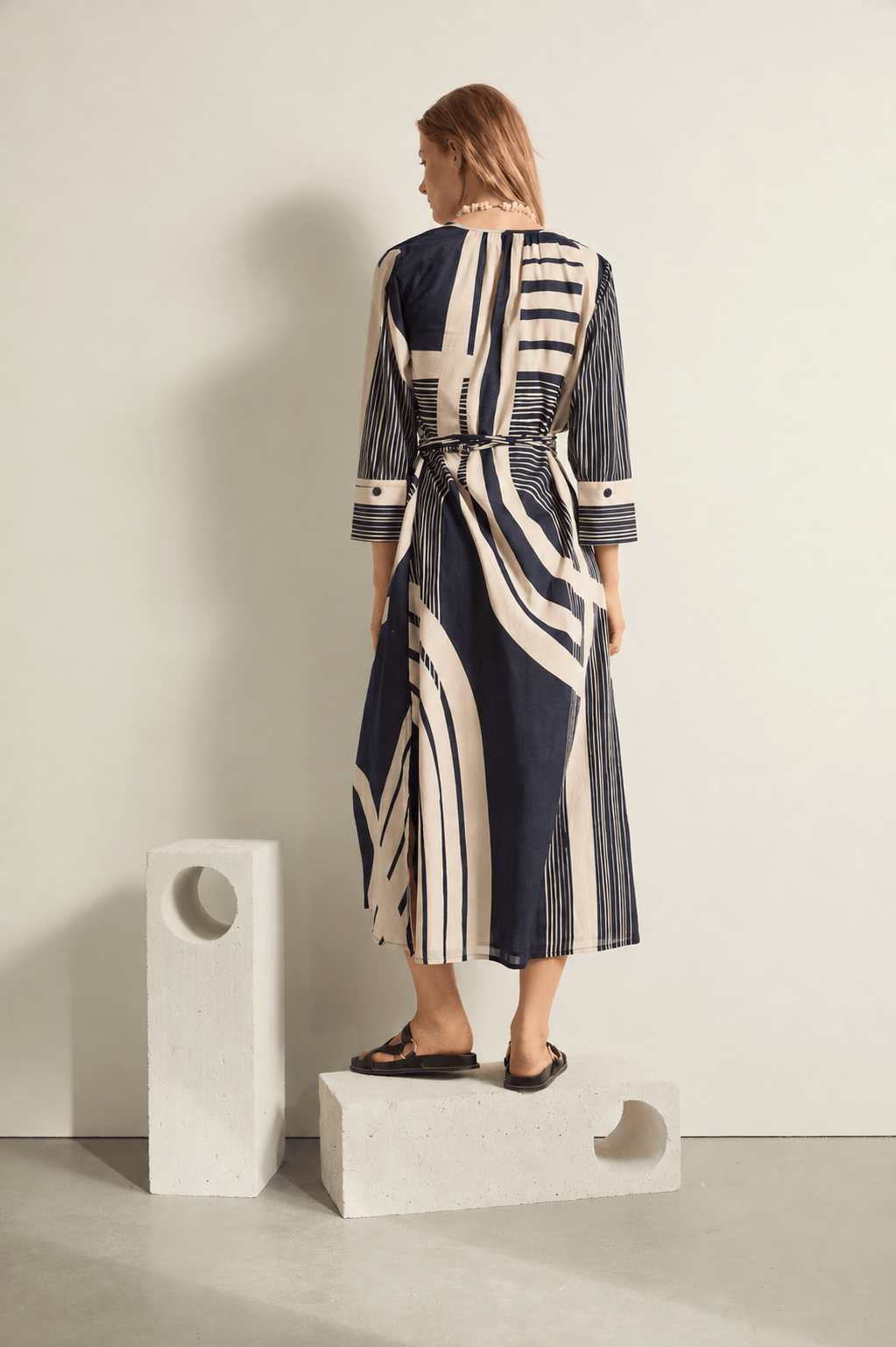 ROBE LISE IMPRIME CAROUSEL - INK BLUE