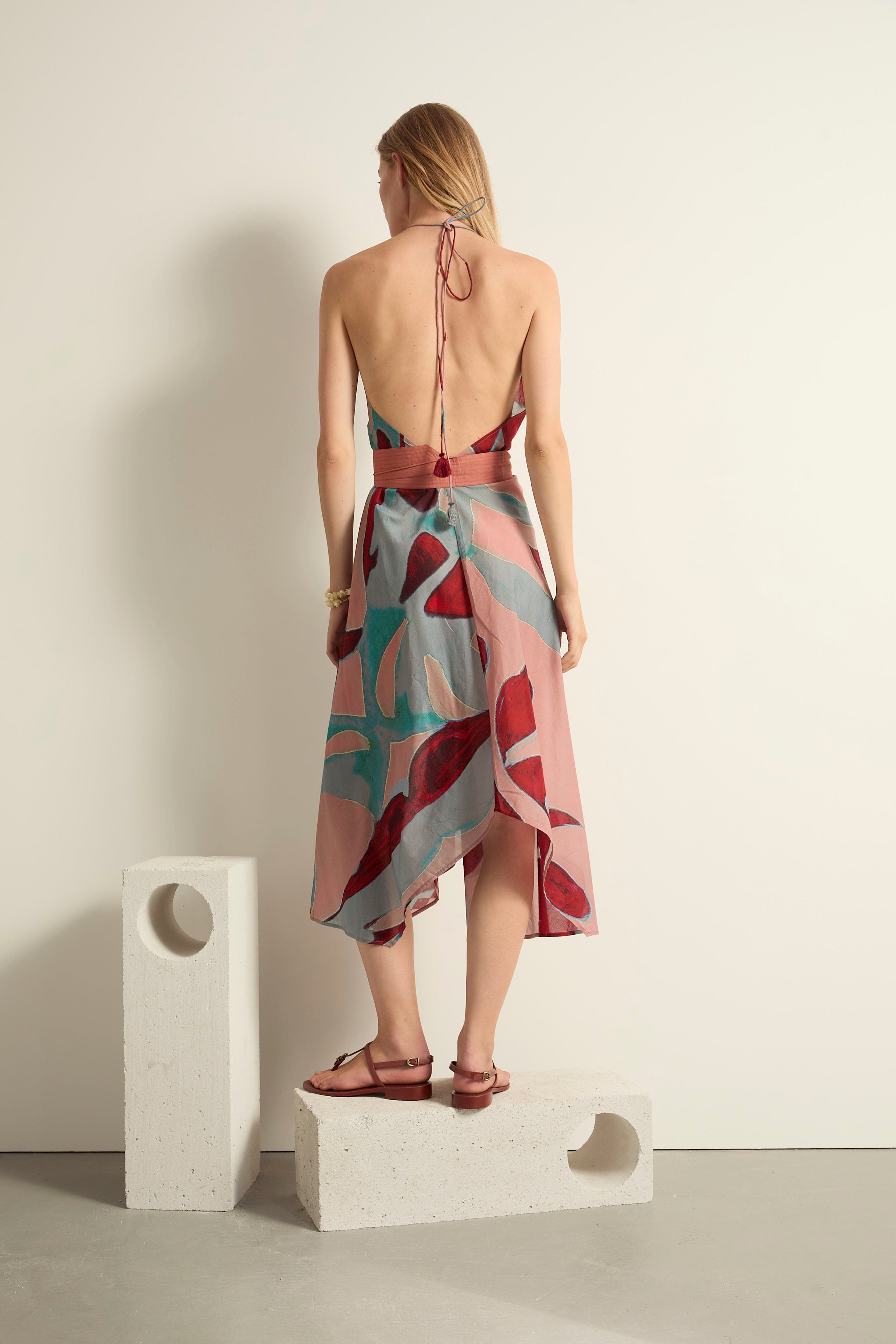 ROBE IVINA IMPRIME CACTUS - DUSTY PINK