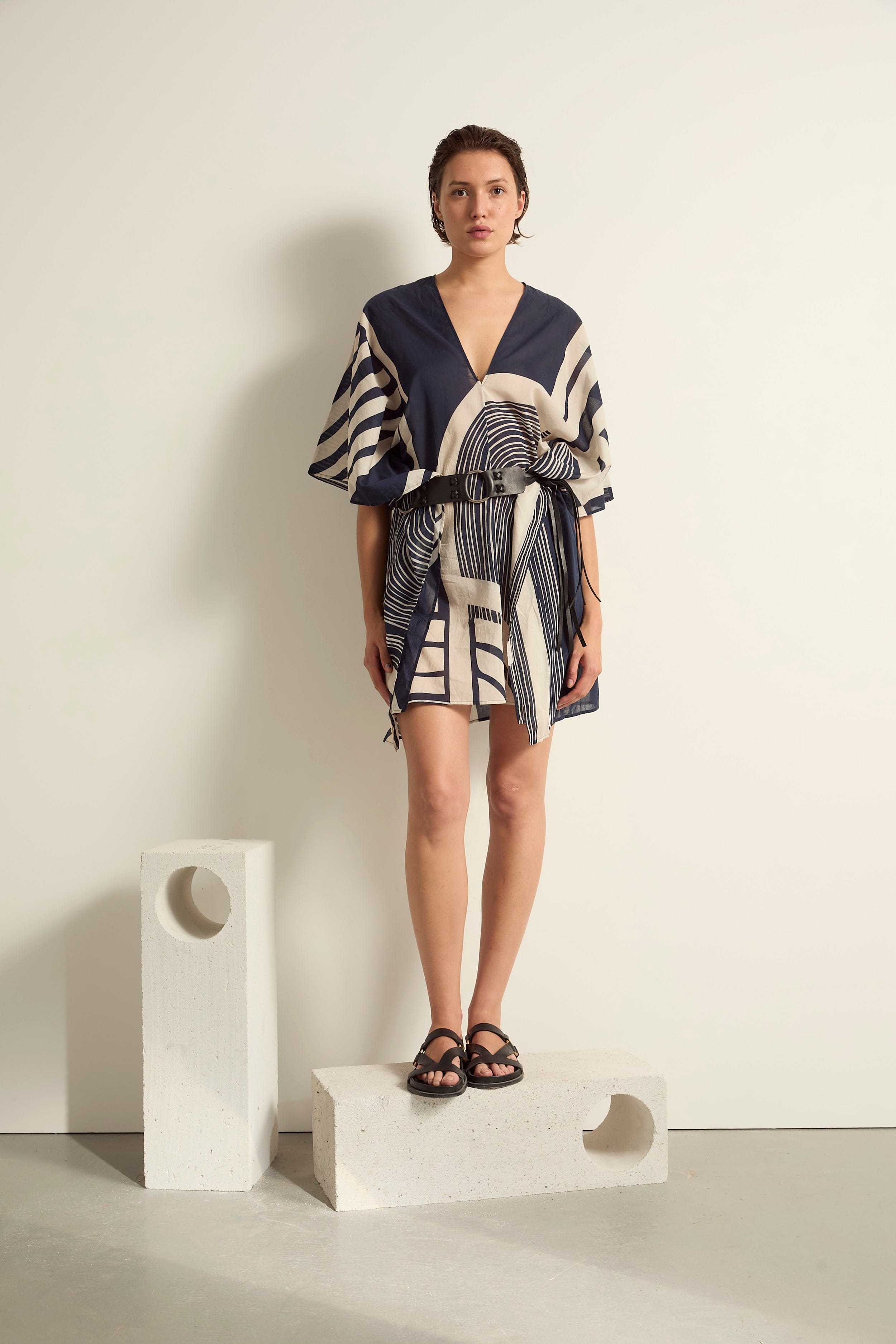 ROBE PAULINE IMPRIME CAROUSEL - INK BLUE