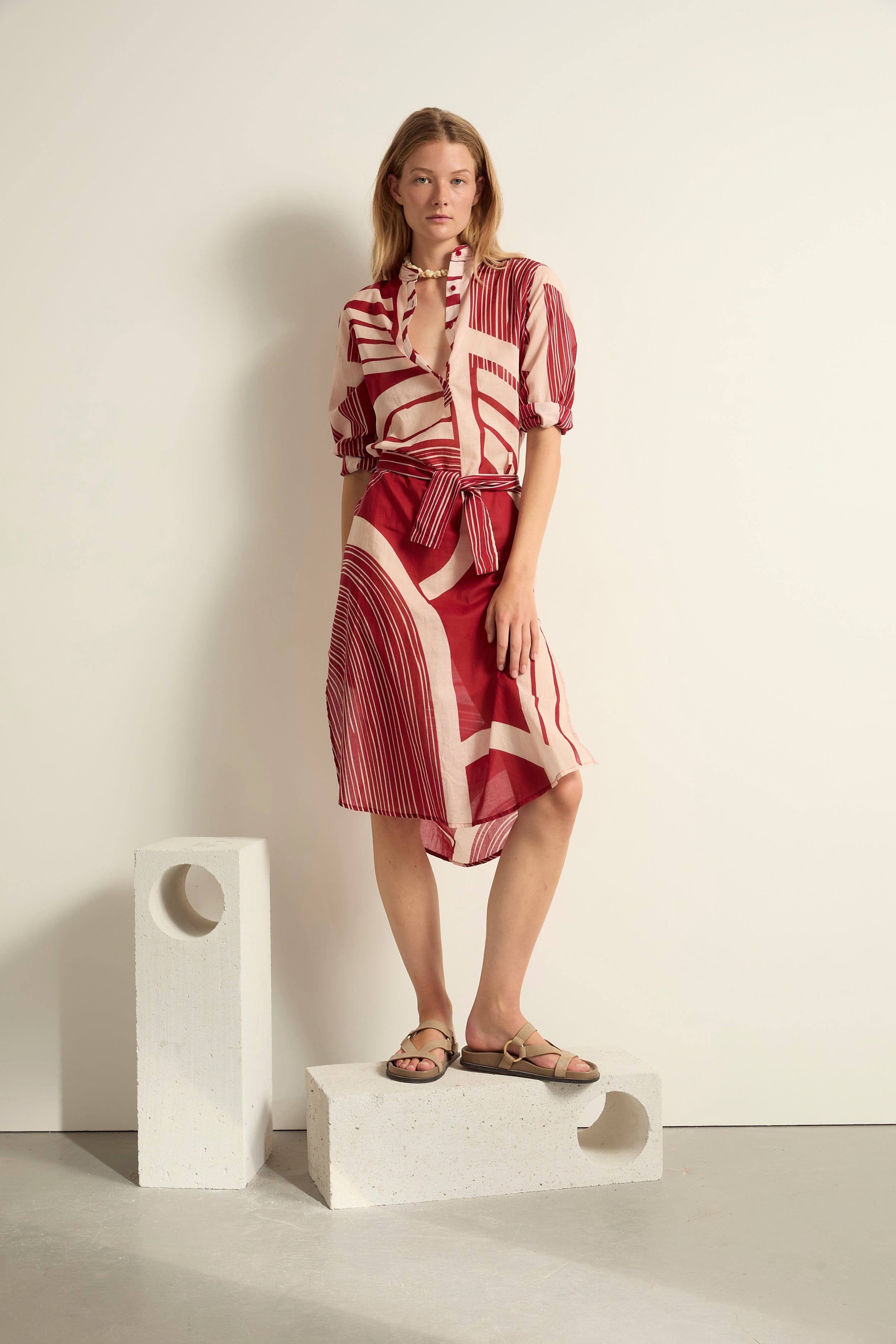 ROBE ALBANE IMPRIME CAROUSEL - POMPEI RED