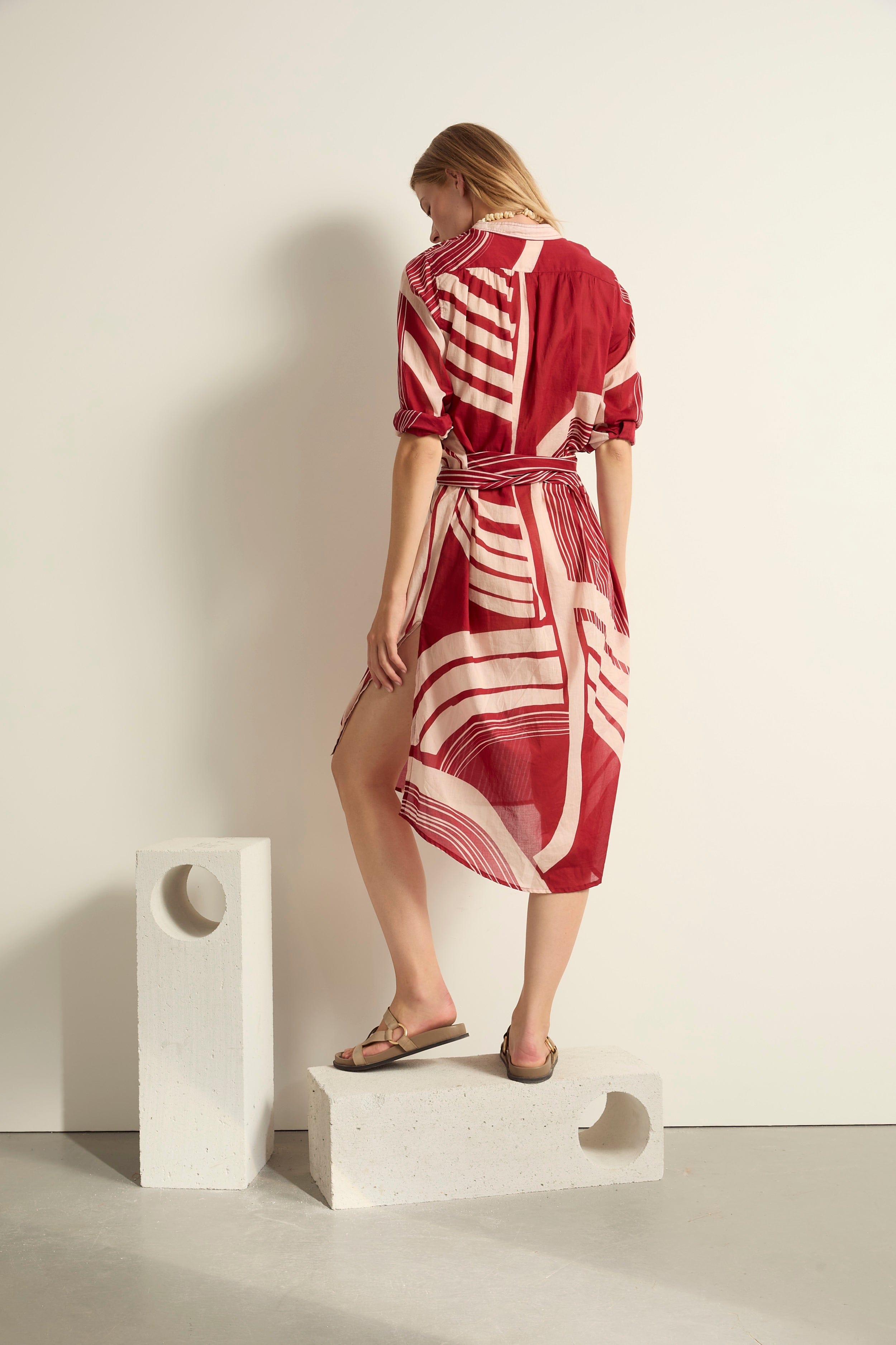 ROBE ALBANE IMPRIME CAROUSEL - POMPEI RED