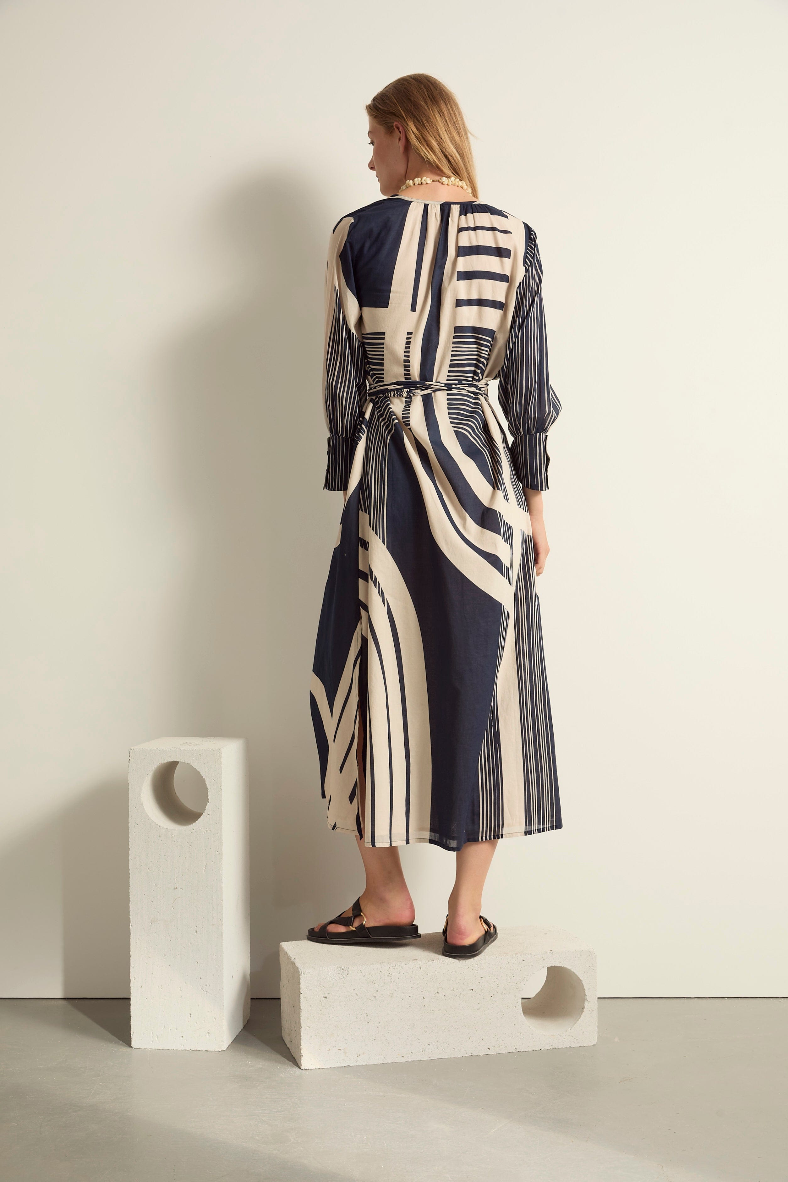 ROBE LISE IMPRIME CAROUSEL - INK BLUE