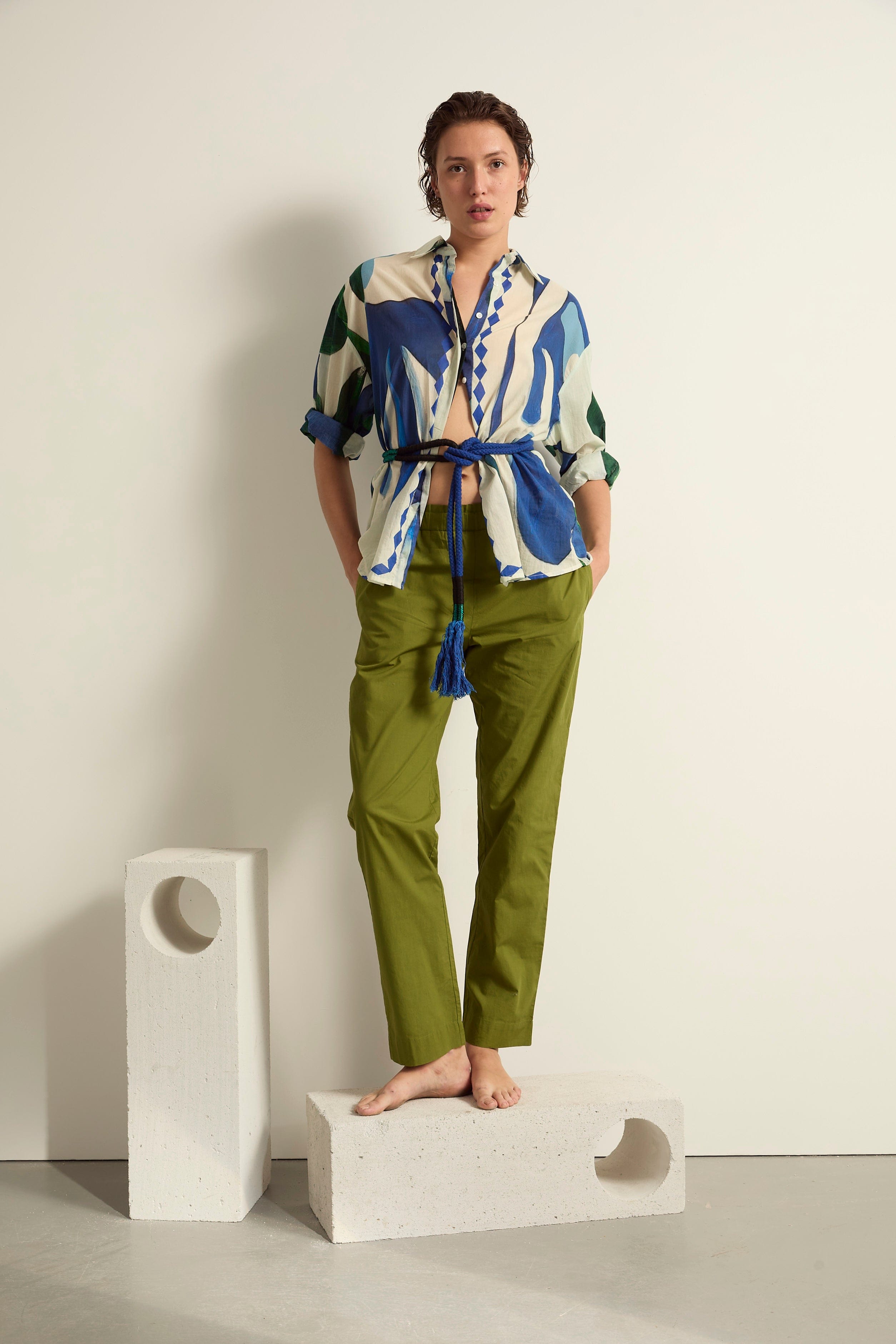 CHEMISE FIORINA IMPRIME CACTUS - LAPIS BLUE