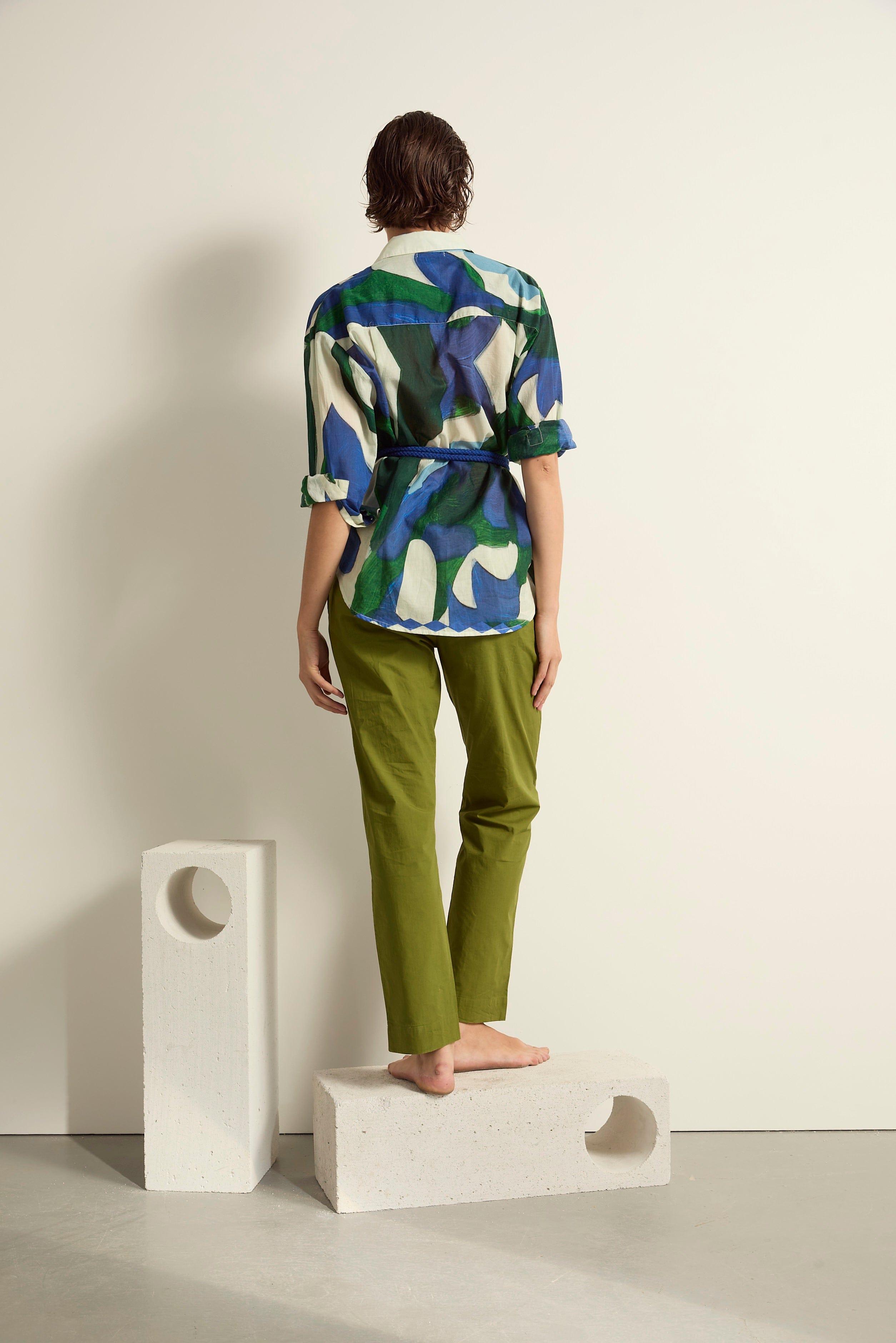 CHEMISE FIORINA IMPRIME CACTUS - LAPIS BLUE