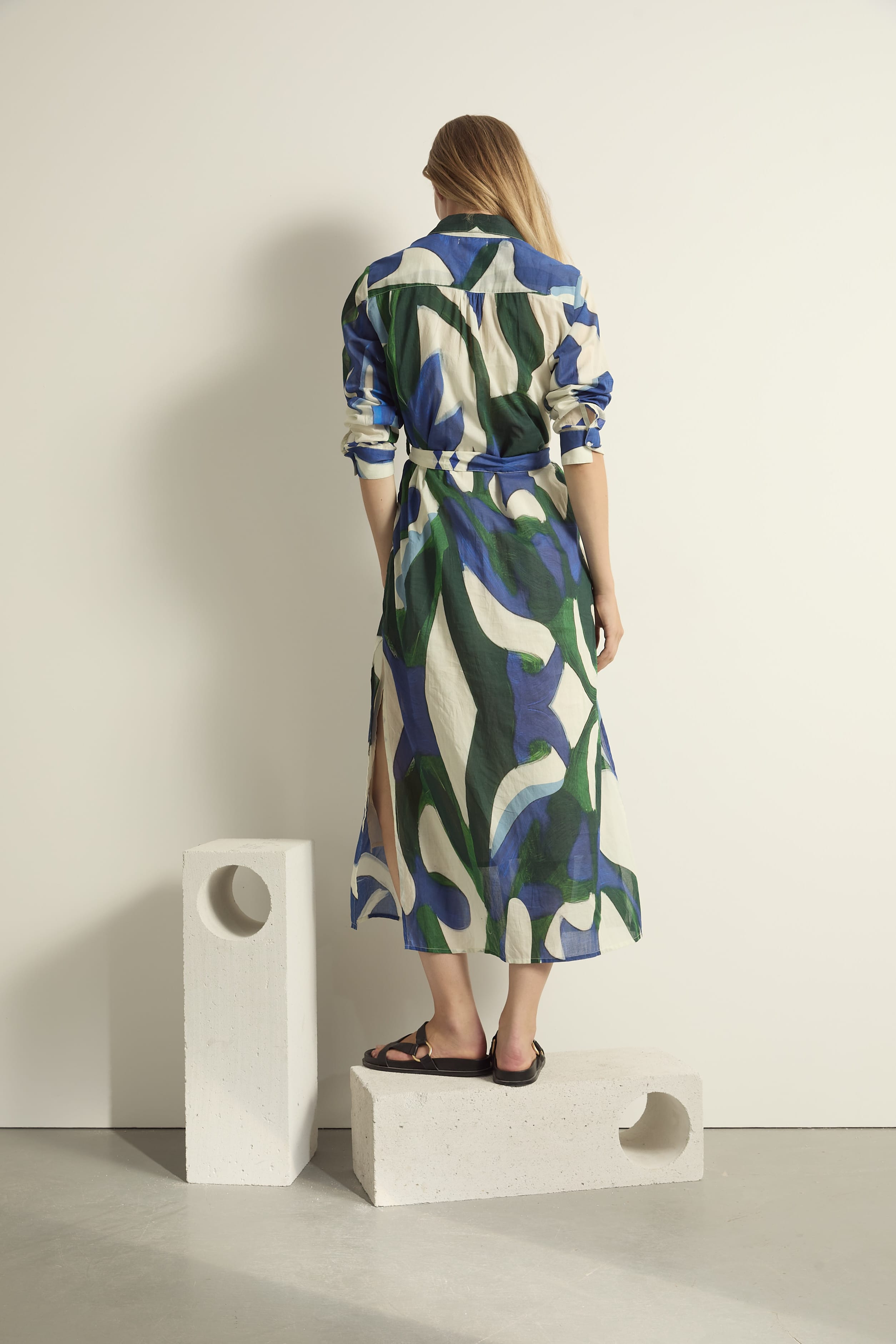ROBE MURANO IMPRIME CACTUS - LAPIS BLUE