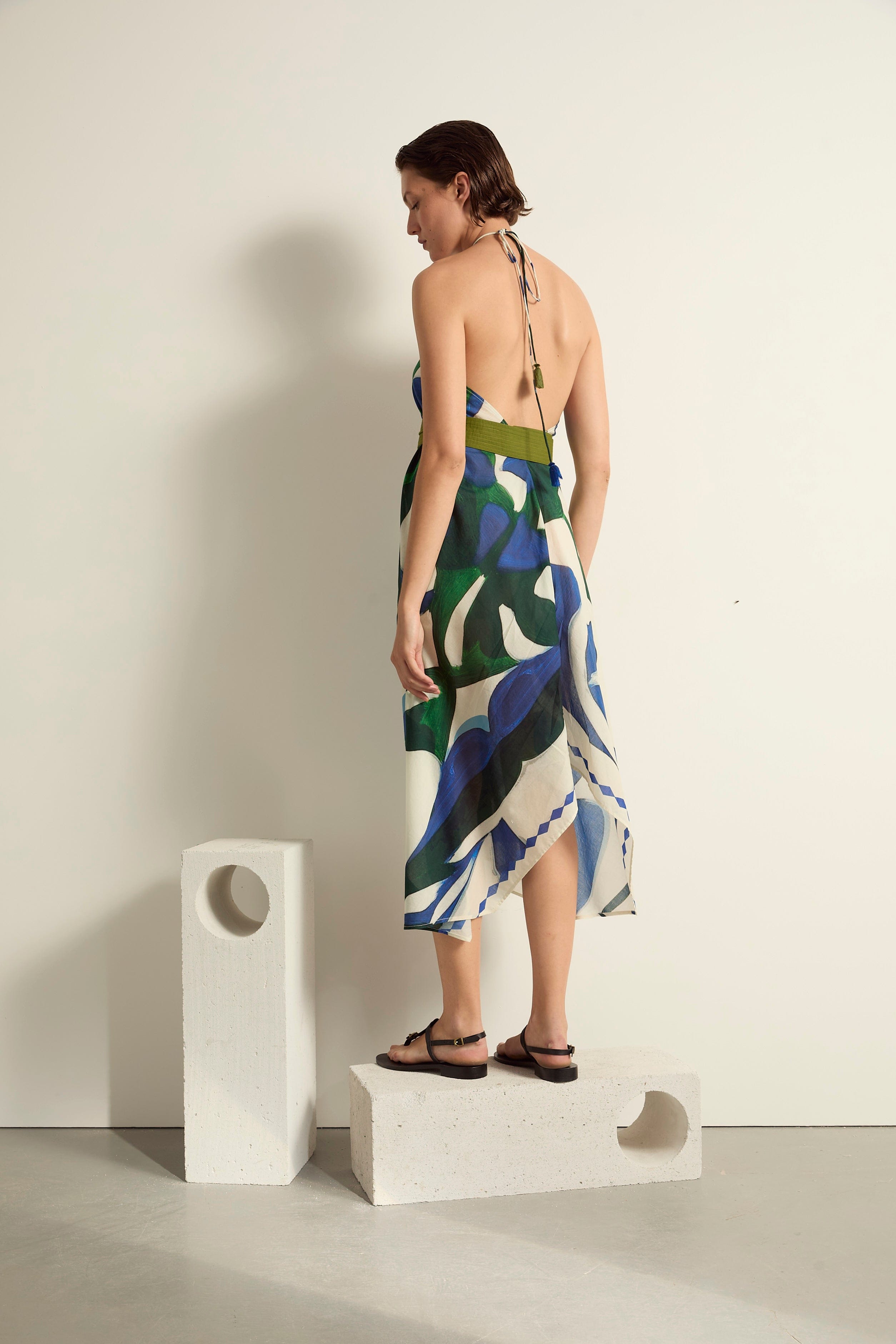 ROBE IVINA IMPRIME CACTUS - LAPIS BLUE