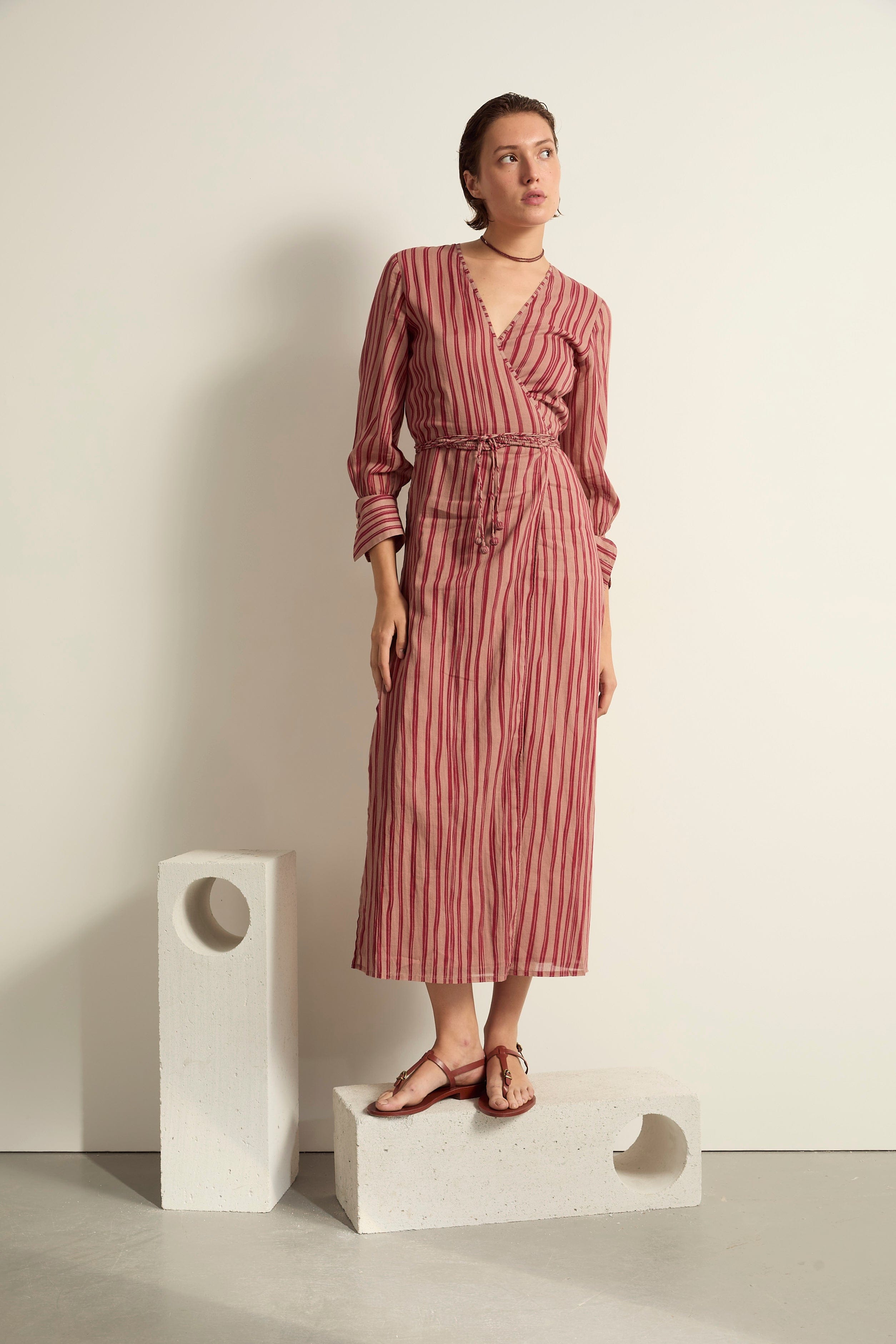 ROBE LISE IMPRIME LINEA - DUSTY PINK