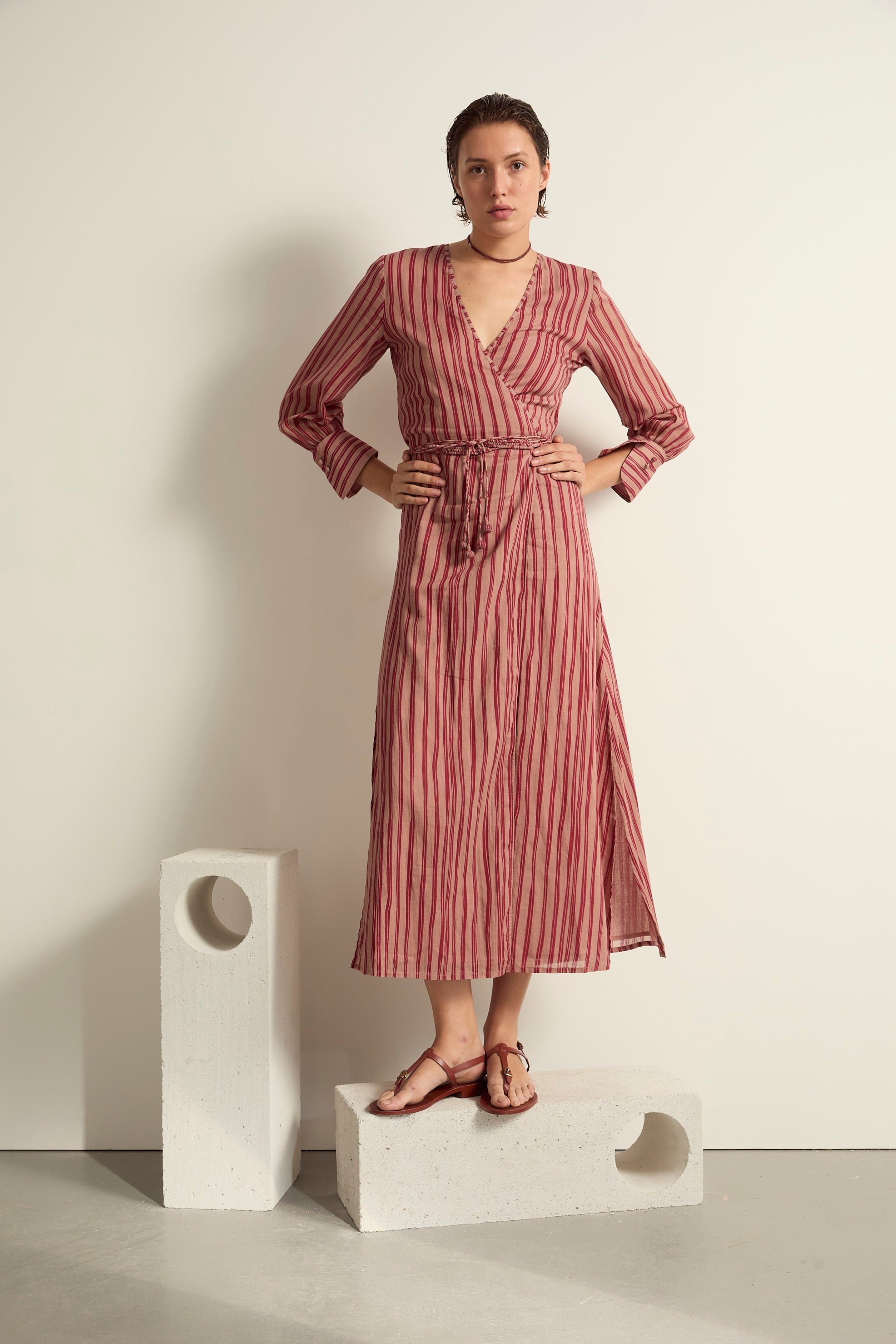 ROBE LISE IMPRIME LINEA - DUSTY PINK