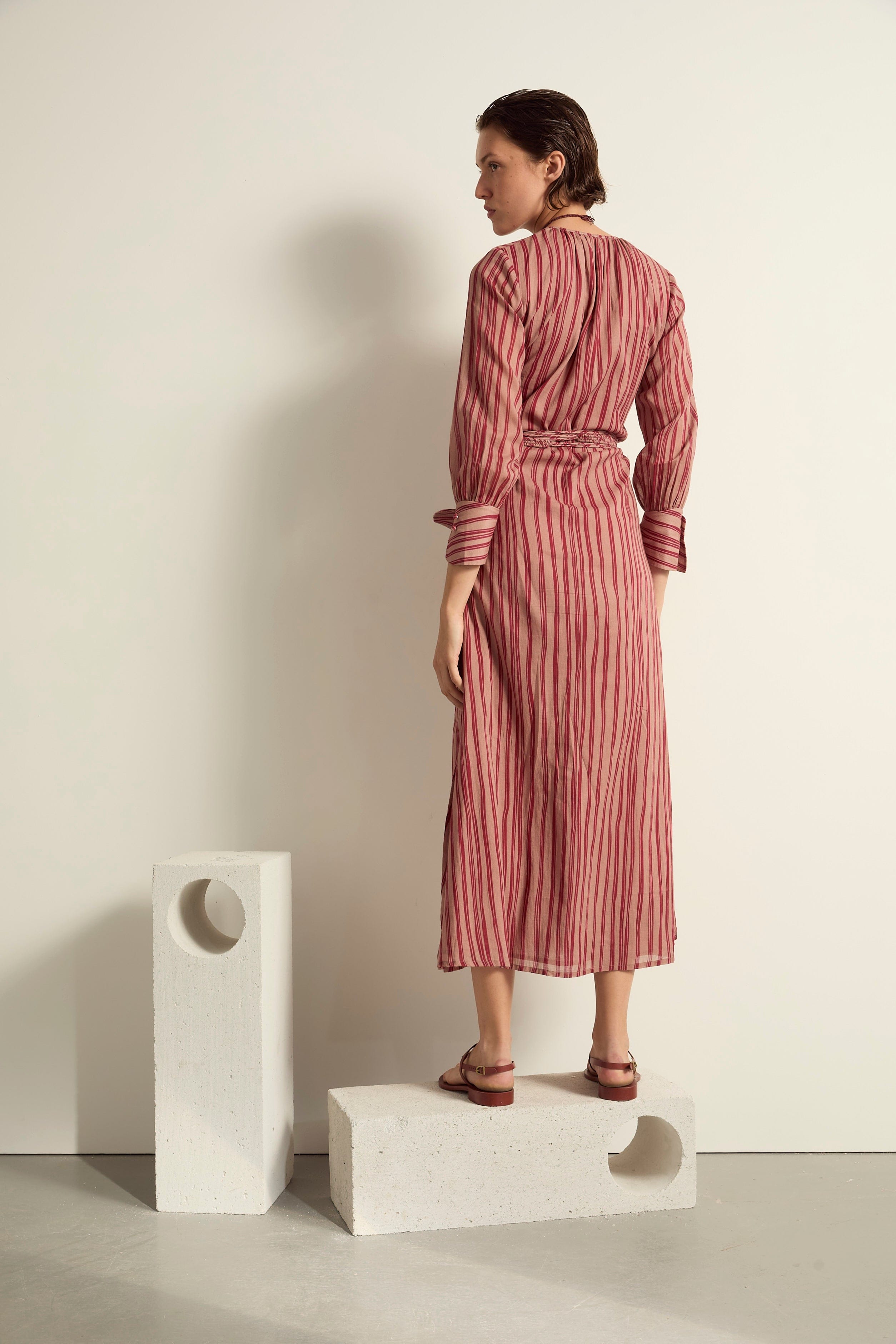 ROBE LISE IMPRIME LINEA - DUSTY PINK