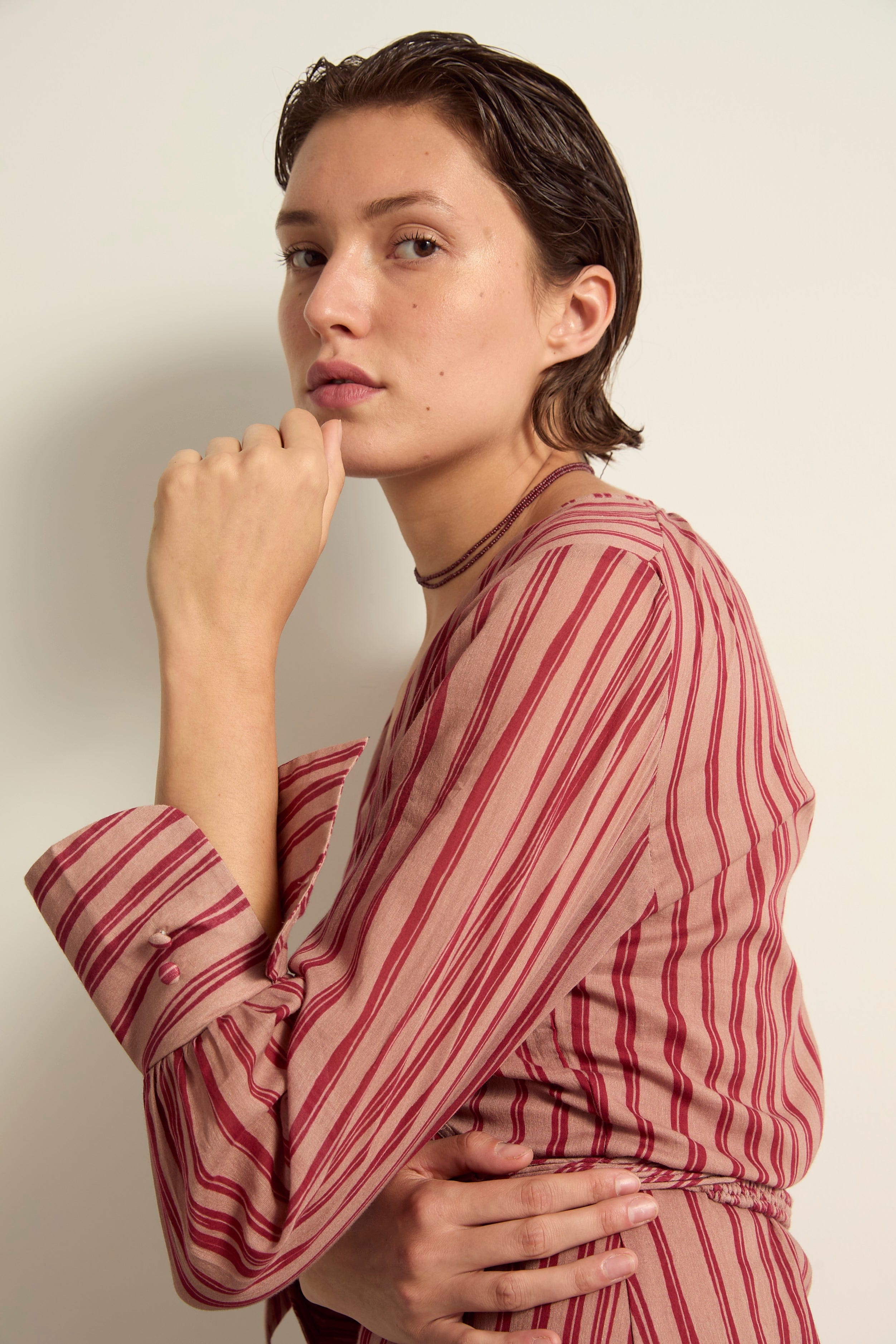 ROBE LISE IMPRIME LINEA - DUSTY PINK