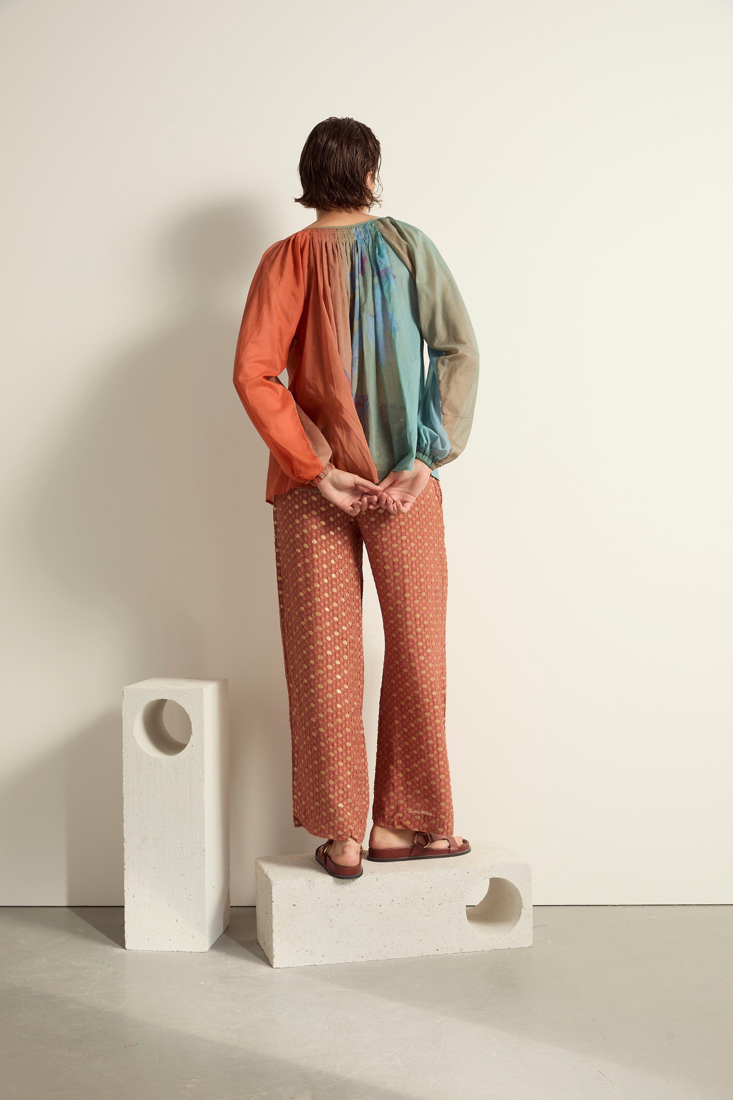 BLOUSE FLORENTINE IMPRIME SUNRISE - CORAIL