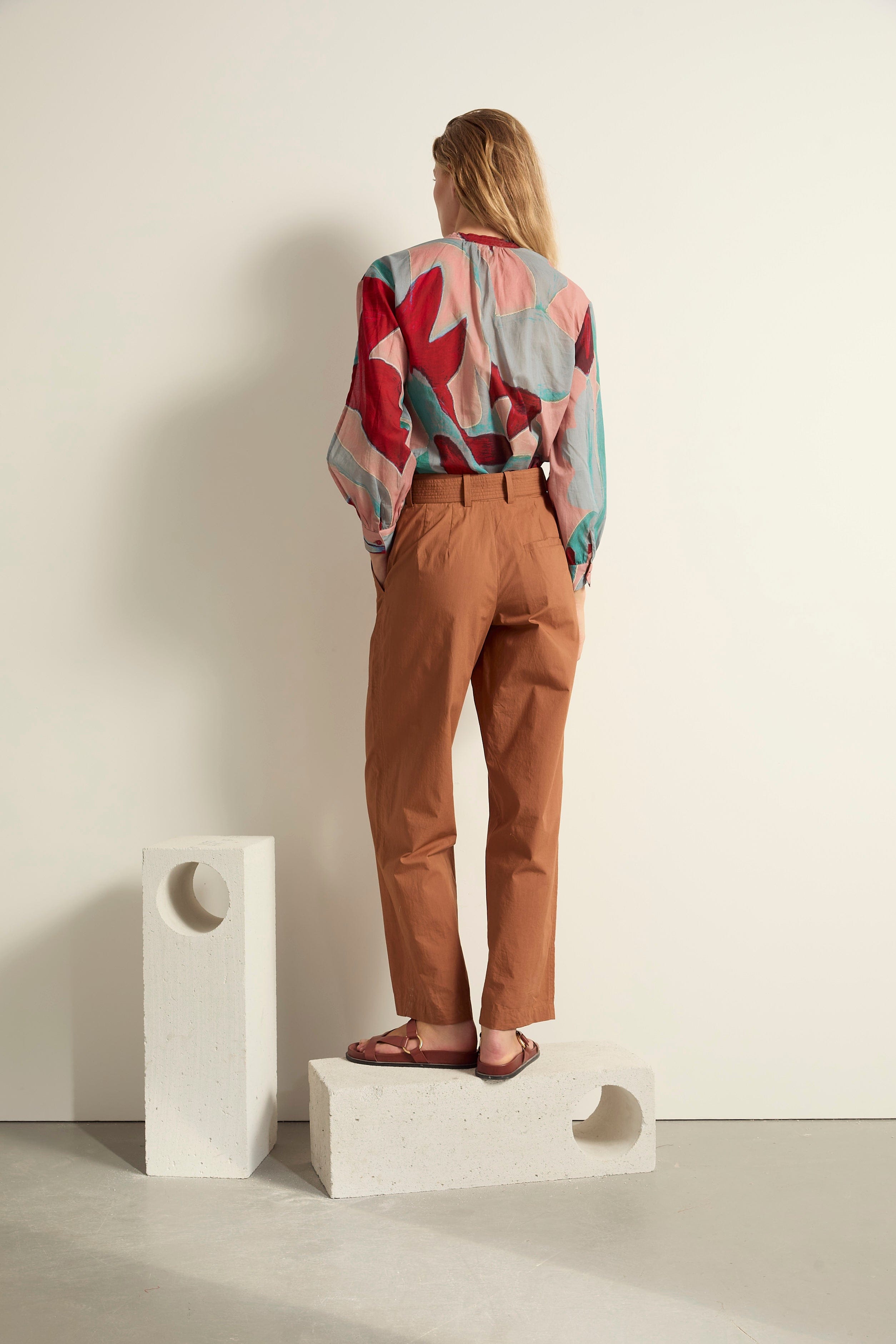 BLOUSE SIMONA IMPRIME CACTUS - DUSTY PINK