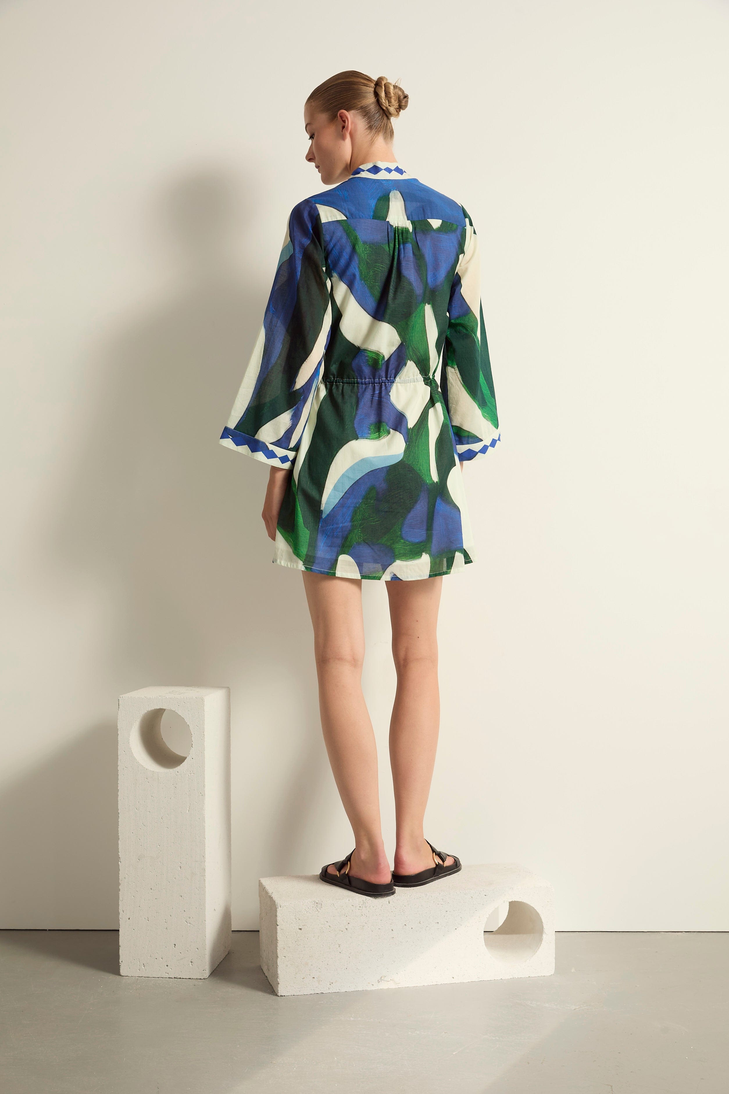ROBE SILVANA IMPRIME CACTUS - LAPIS BLUE