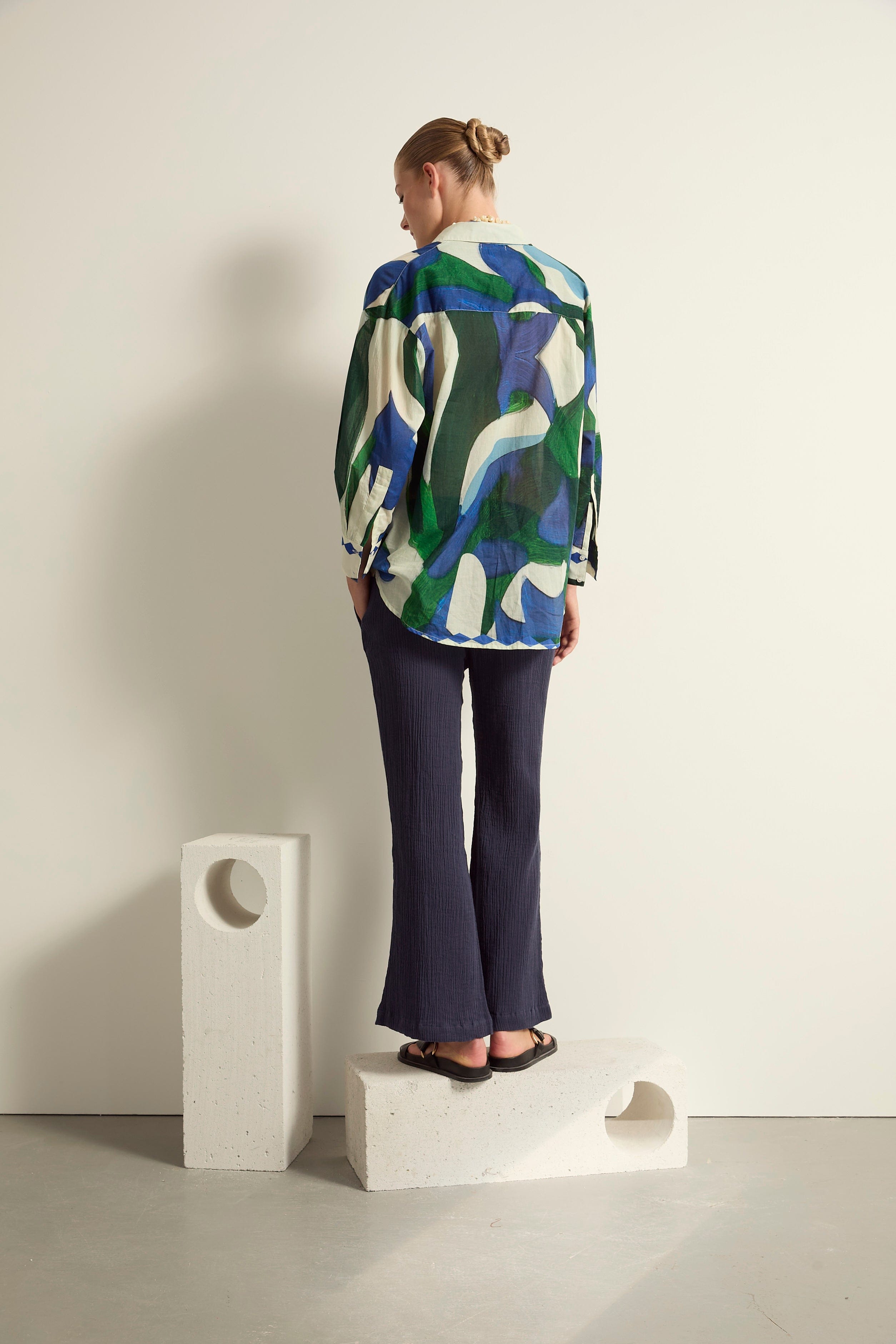 CHEMISE FIORINA IMPRIME CACTUS - LAPIS BLUE
