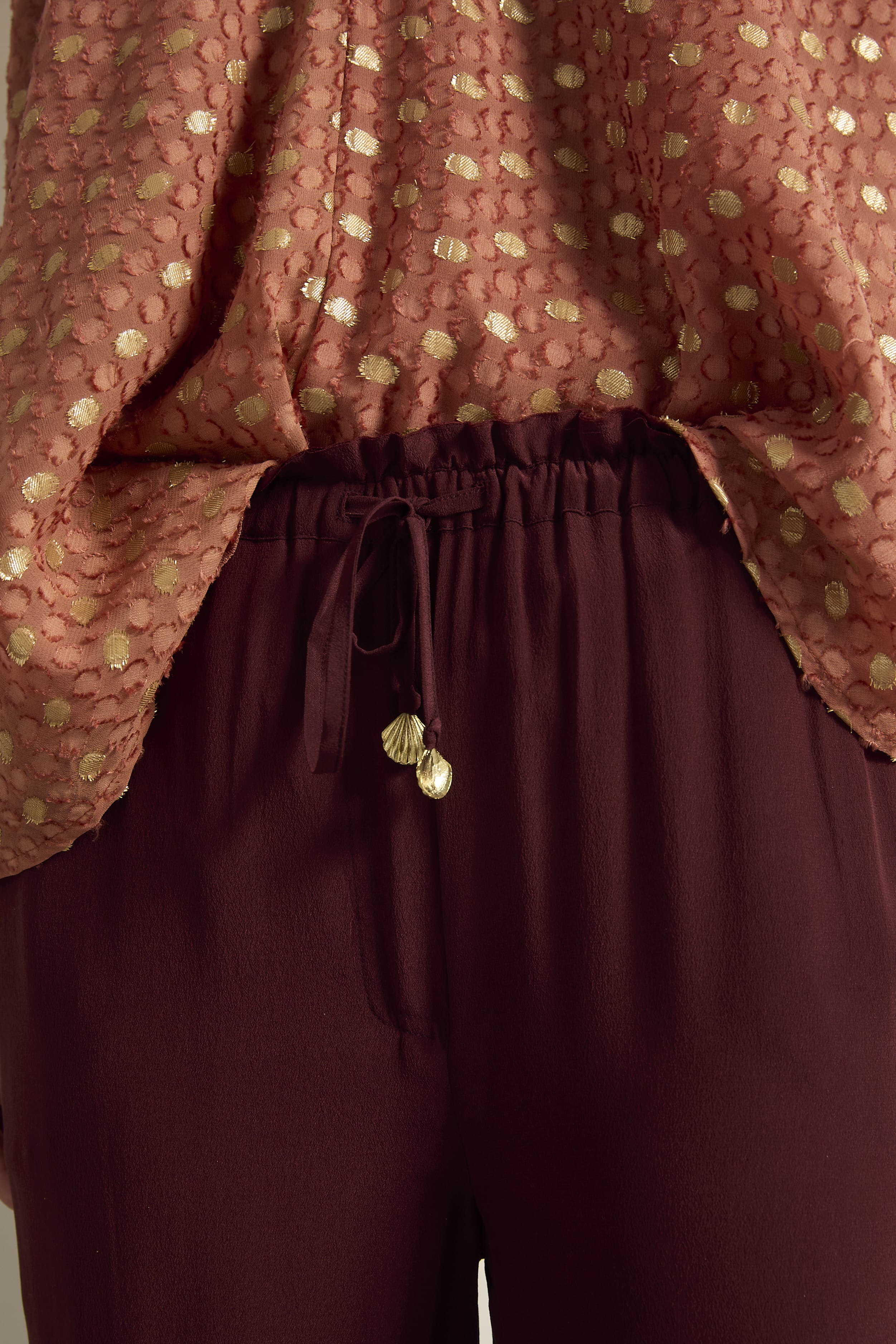 PANTALON ALBA SOIE - BURGUNDY