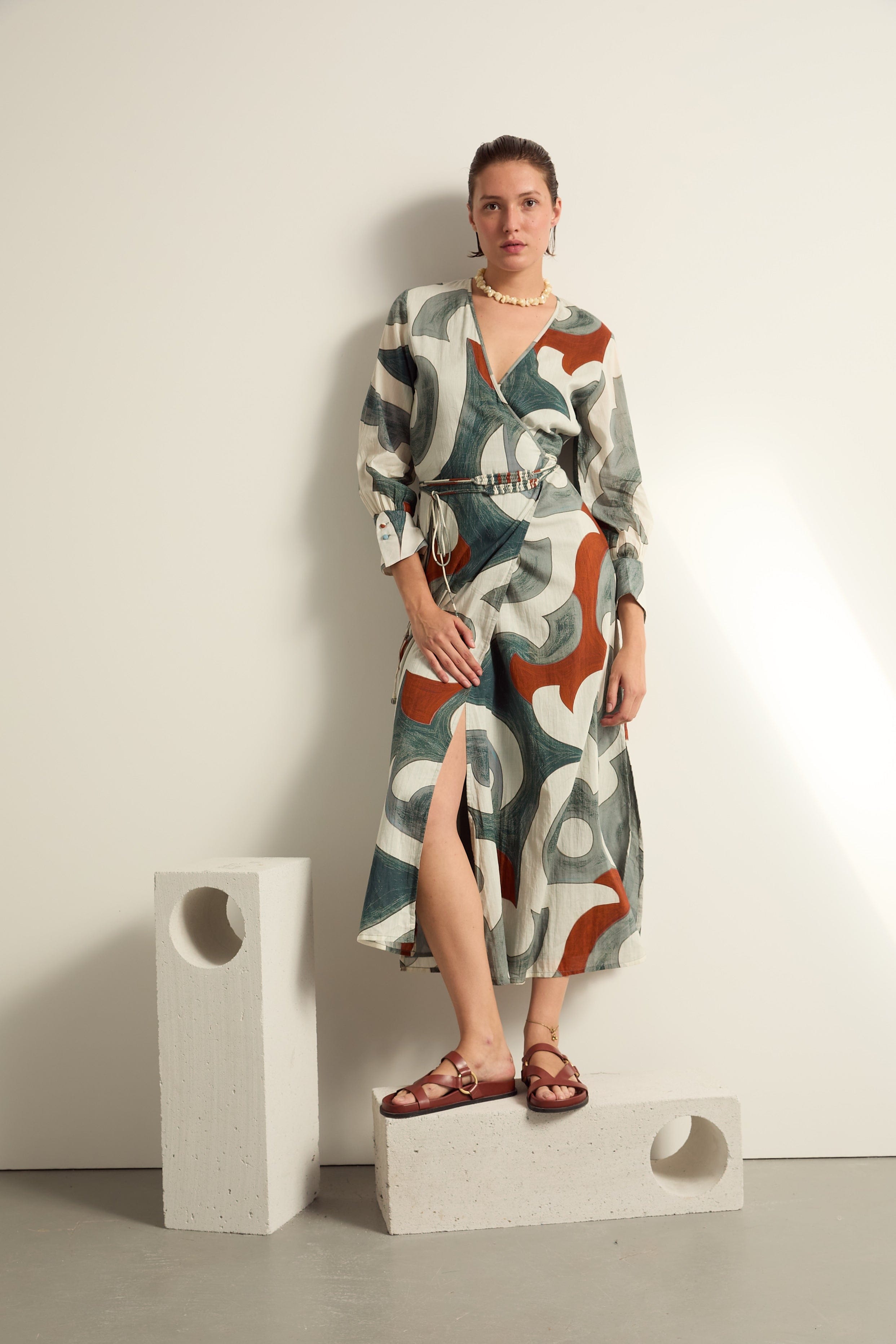 ROBE LISE IMPRIME RODEO - MINERAL BLUE