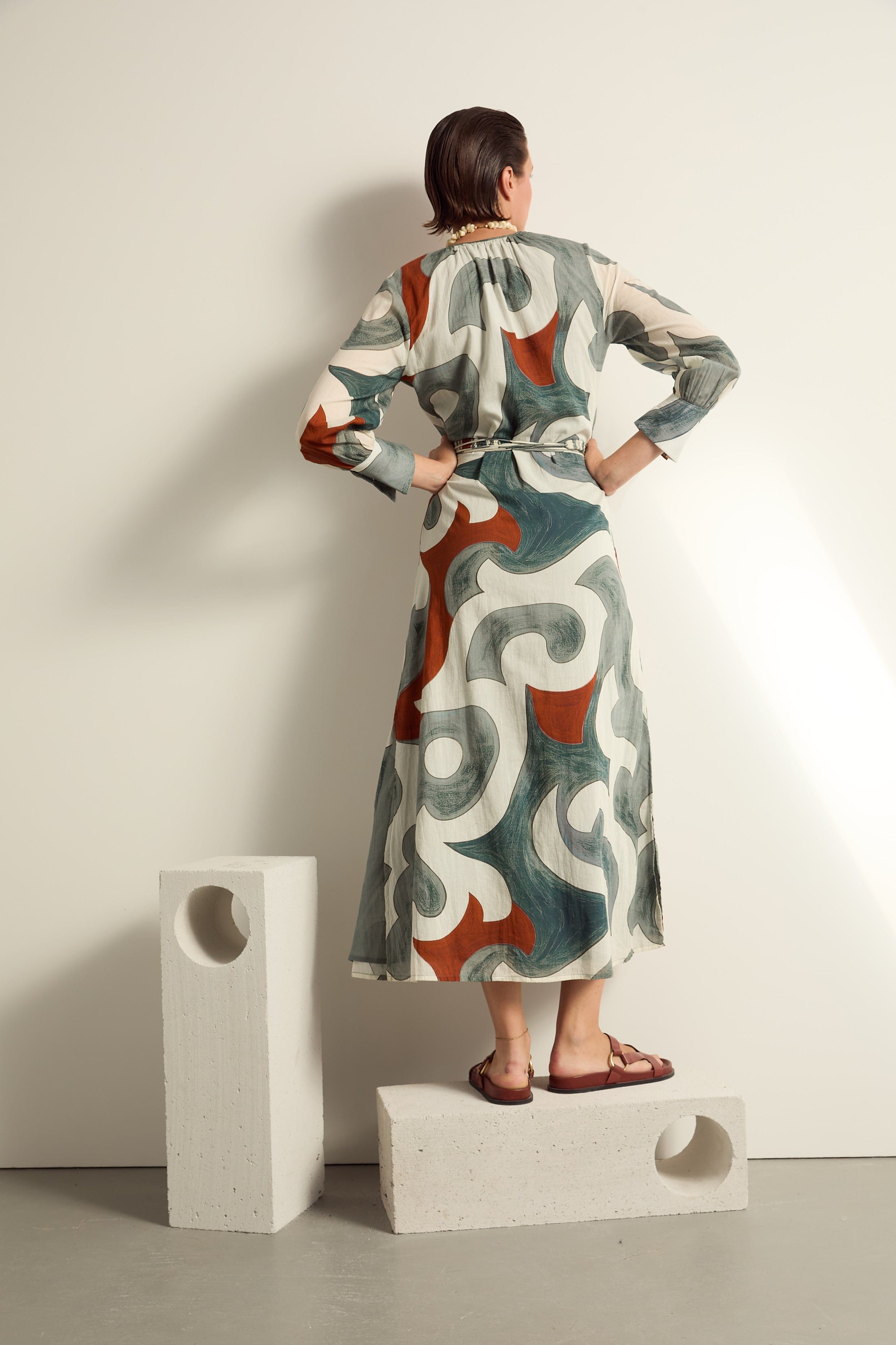 ROBE LISE IMPRIME RODEO - MINERAL BLUE