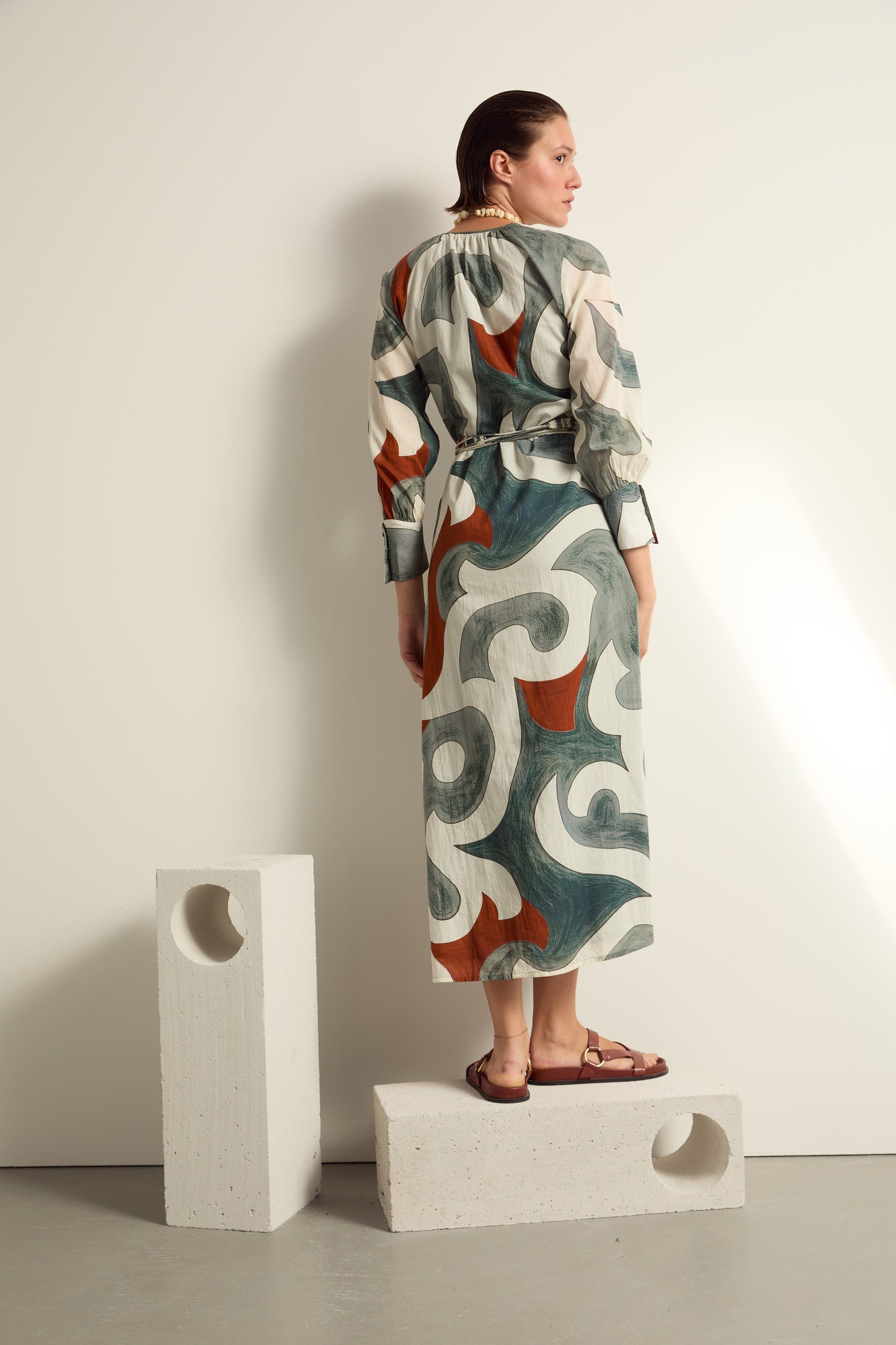 ROBE LISE IMPRIME RODEO - MINERAL BLUE