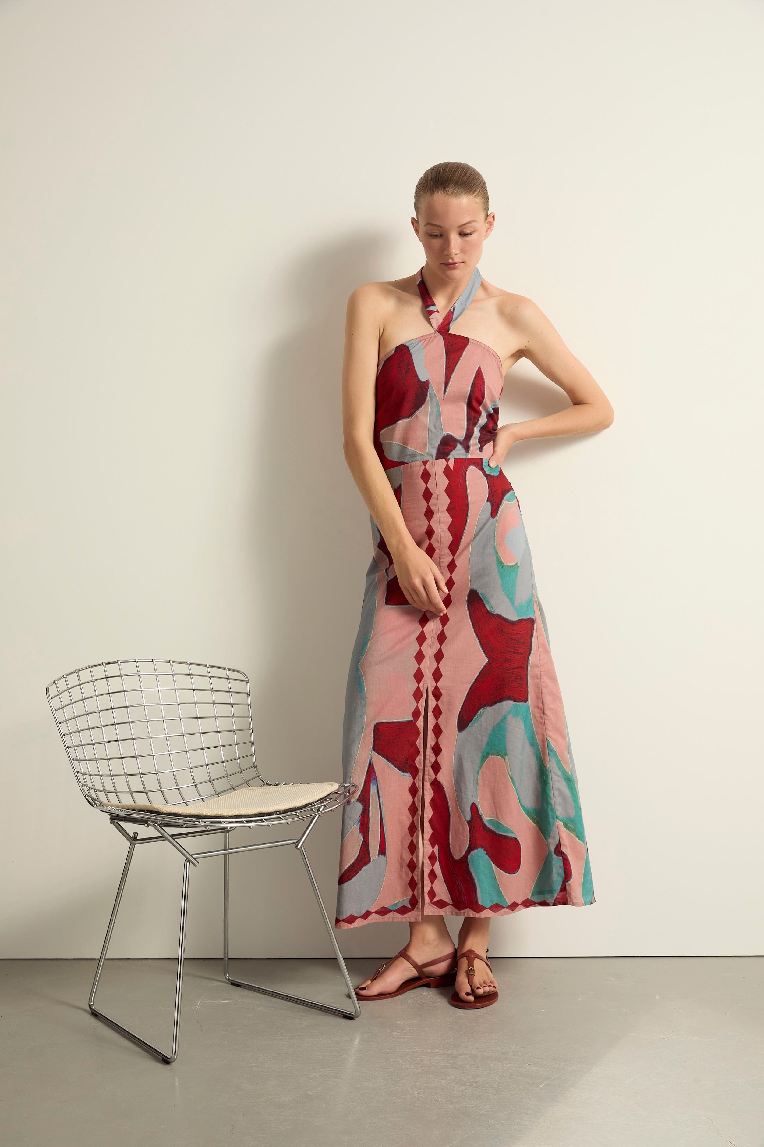 ROBE CATALINA IMPRIME CACTUS - DUSTY PINK